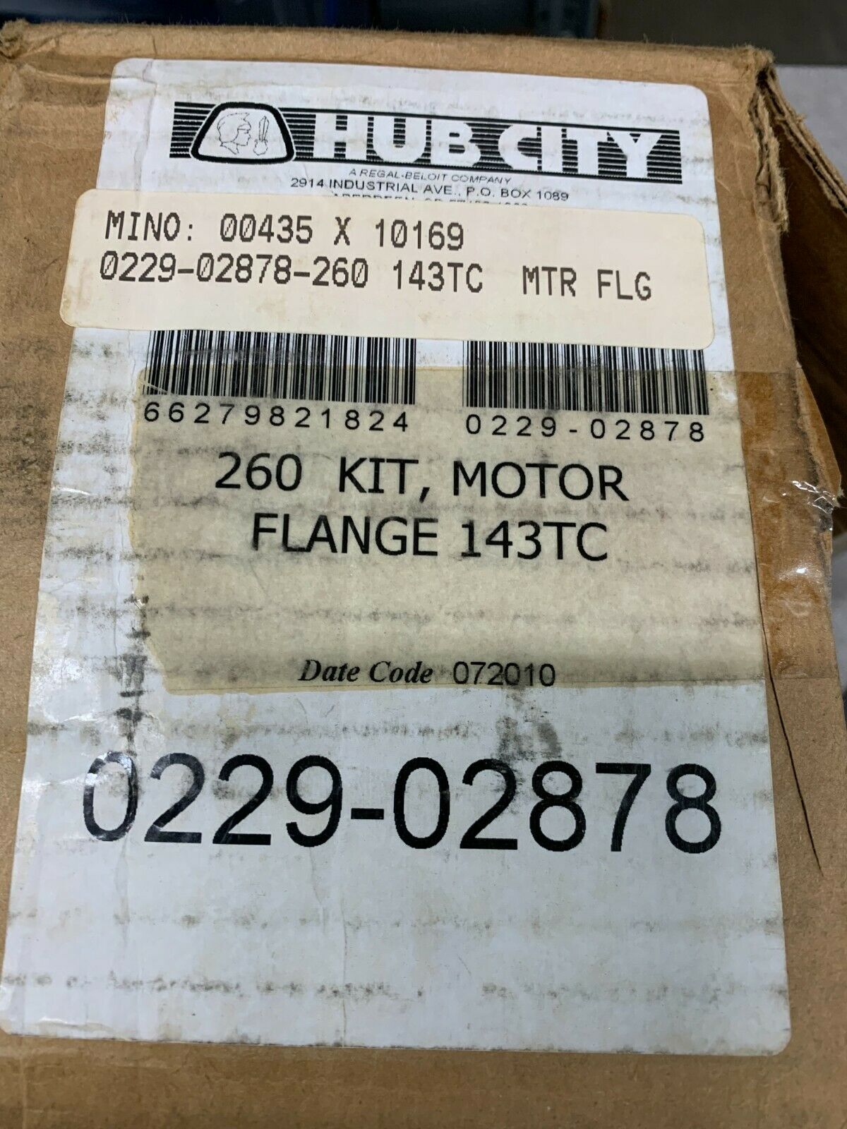 NEW IN BOX HUB CITY 260 MOTOR FLANGE KIT 0229-02878