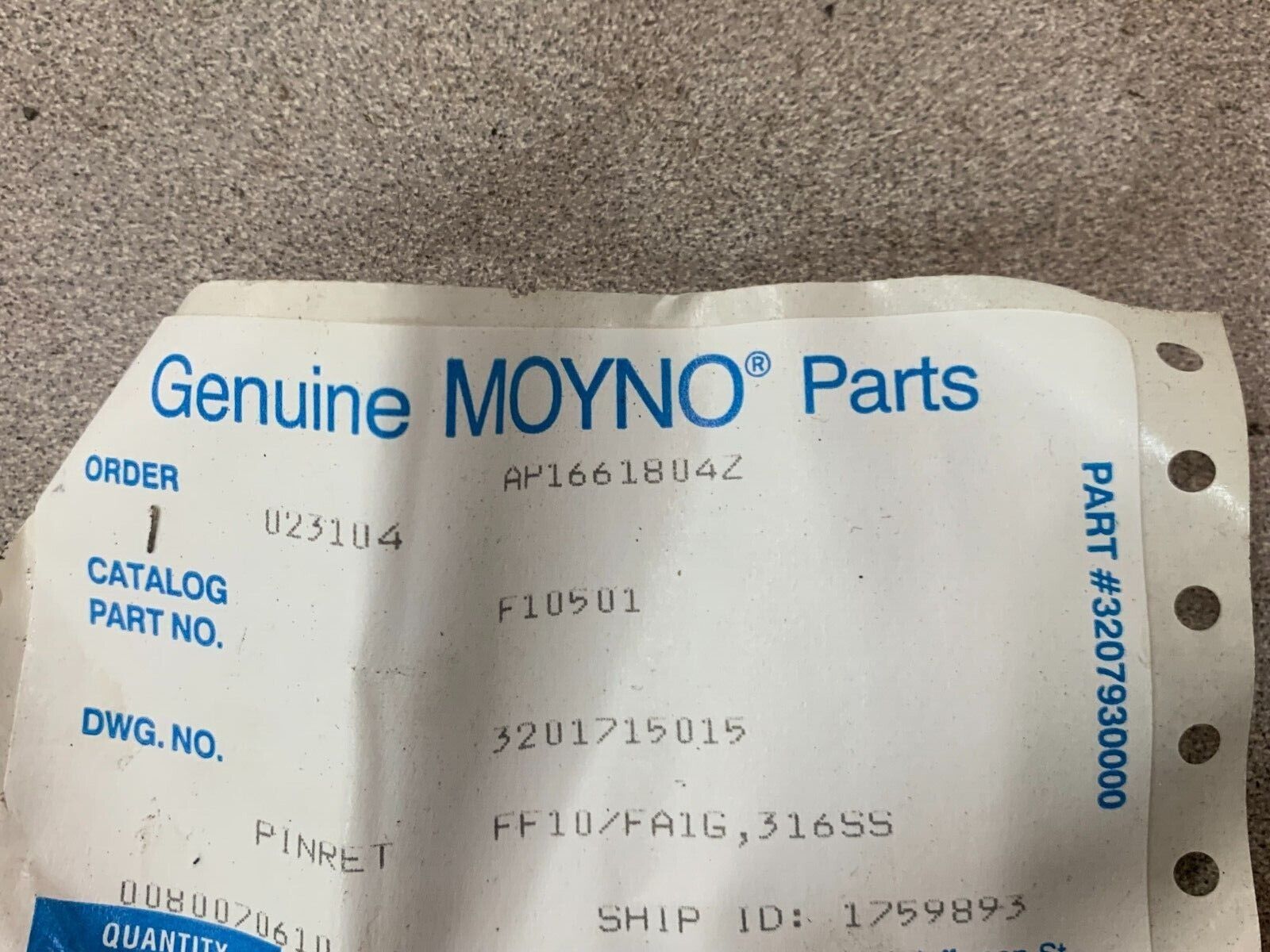 NEW MOYNO AP16618U4Z PART U23104 F10501 32U1715015 3207930000