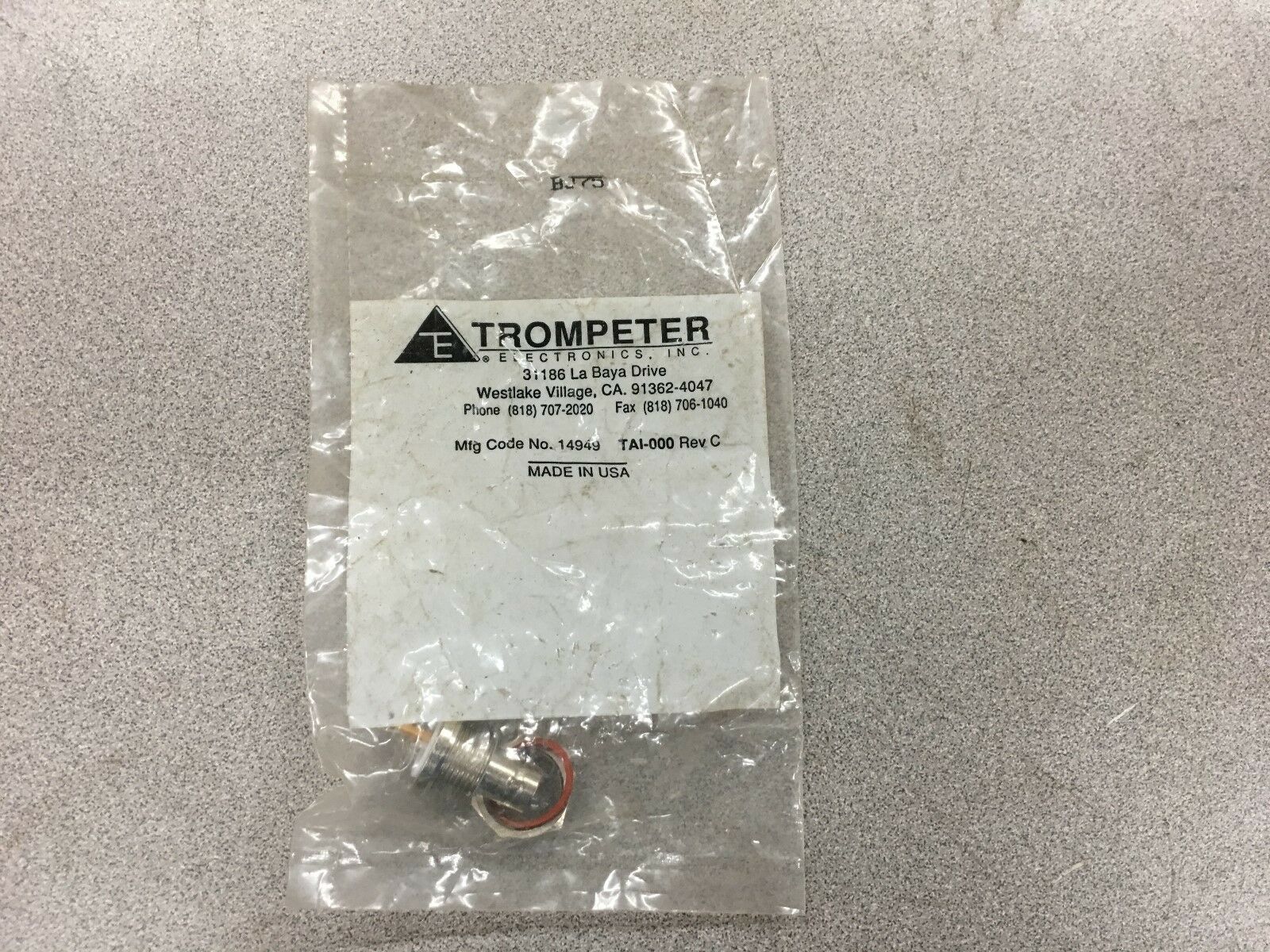 NEW TROMPETER CONNECTOR 14949 TAI-000 REV. C