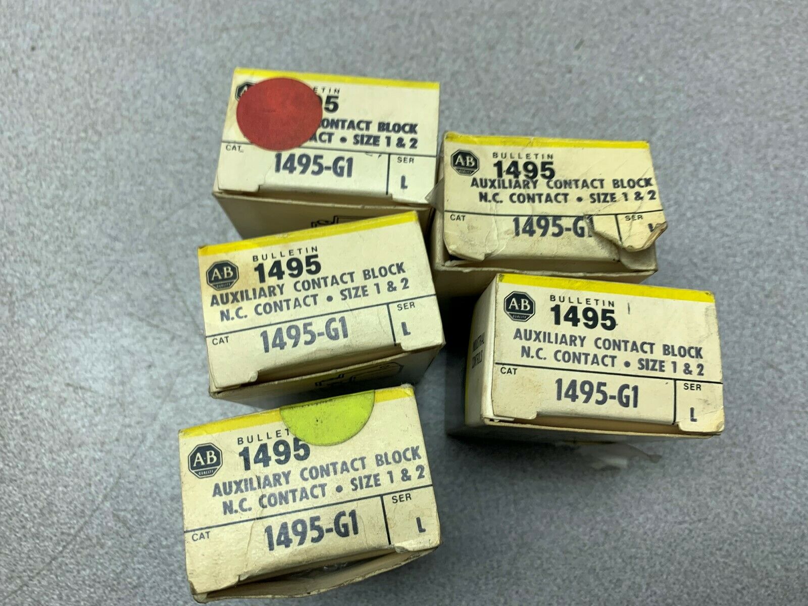 LOT OF 5 NEW IN BOX ALLEN BRADLEY AUXILIARY CONTACT 1495-G1