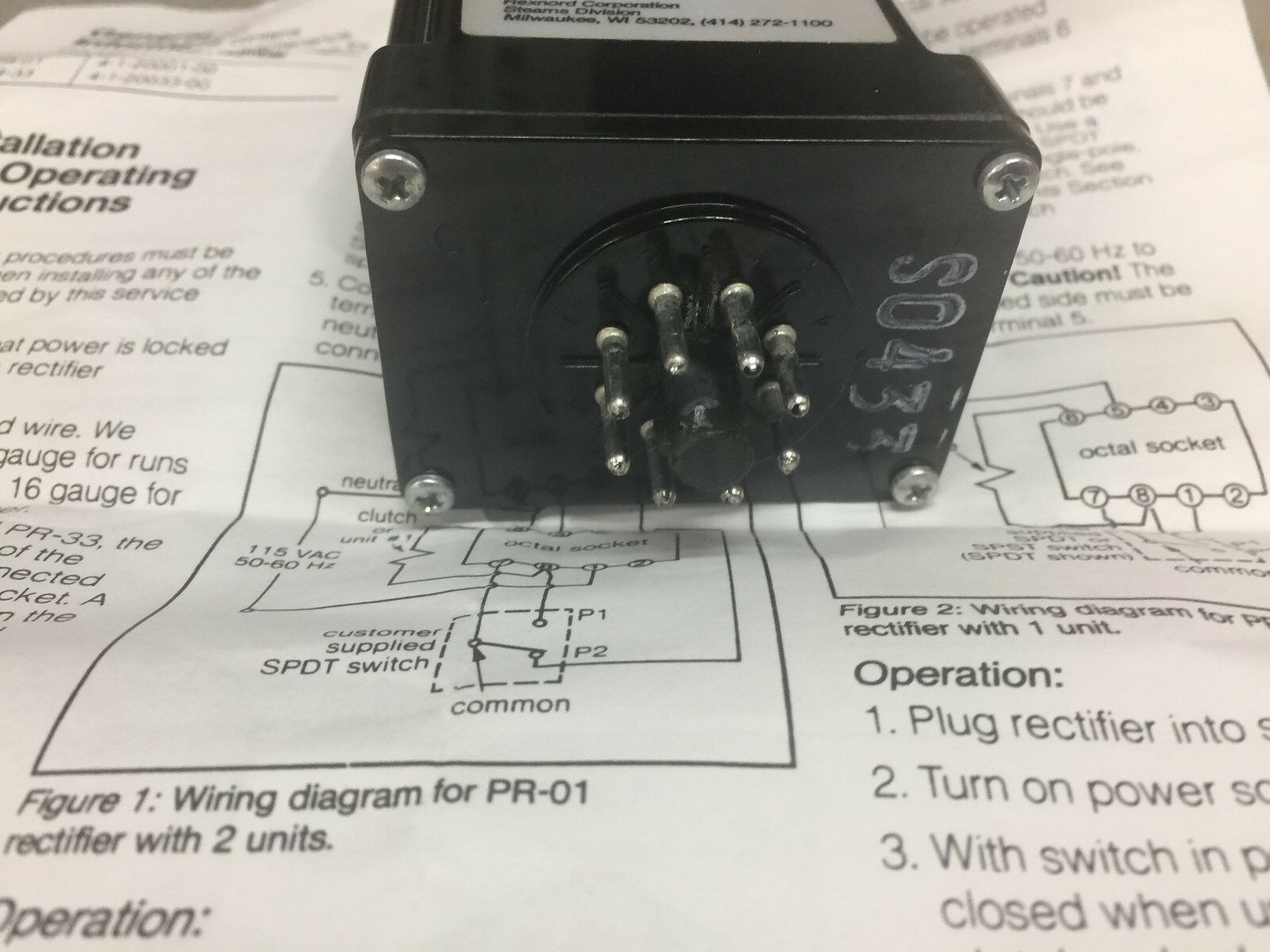 NEW NO BOX STEARNS TYPE PR-33 115VAC RECTIFIER 4-1-20033-00