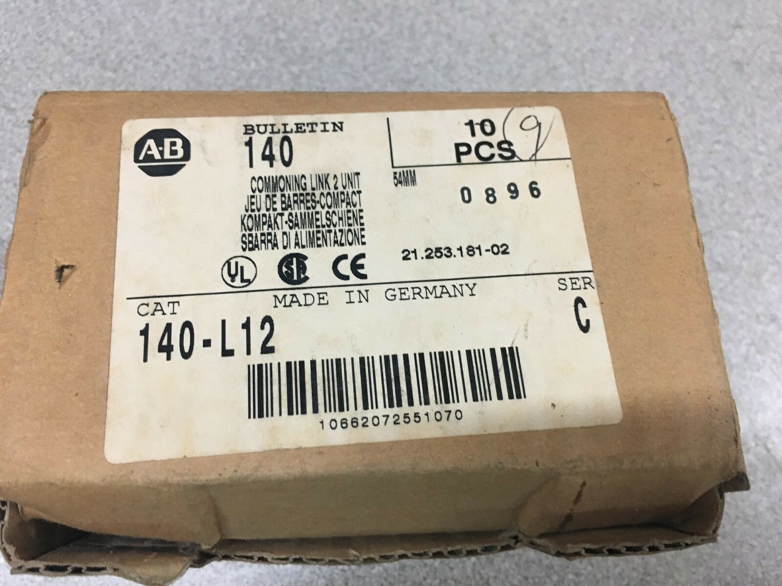 NEW IN BOX LOT OF 9 ALLEN BRADLEY COMMONING LINK 140-L12 SERIES C