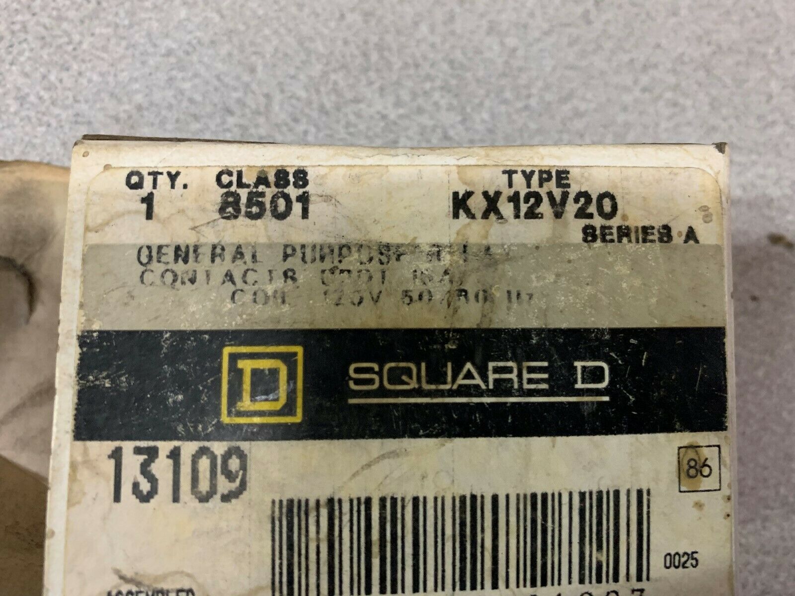 NEW IN BOX SQUARE D CONTACTOR 8501 KX12V20 SERIES A