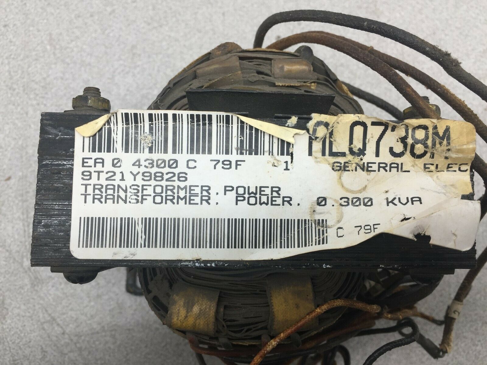 USED GE 0.300 KVA TRANSFORMER 9T21Y9826