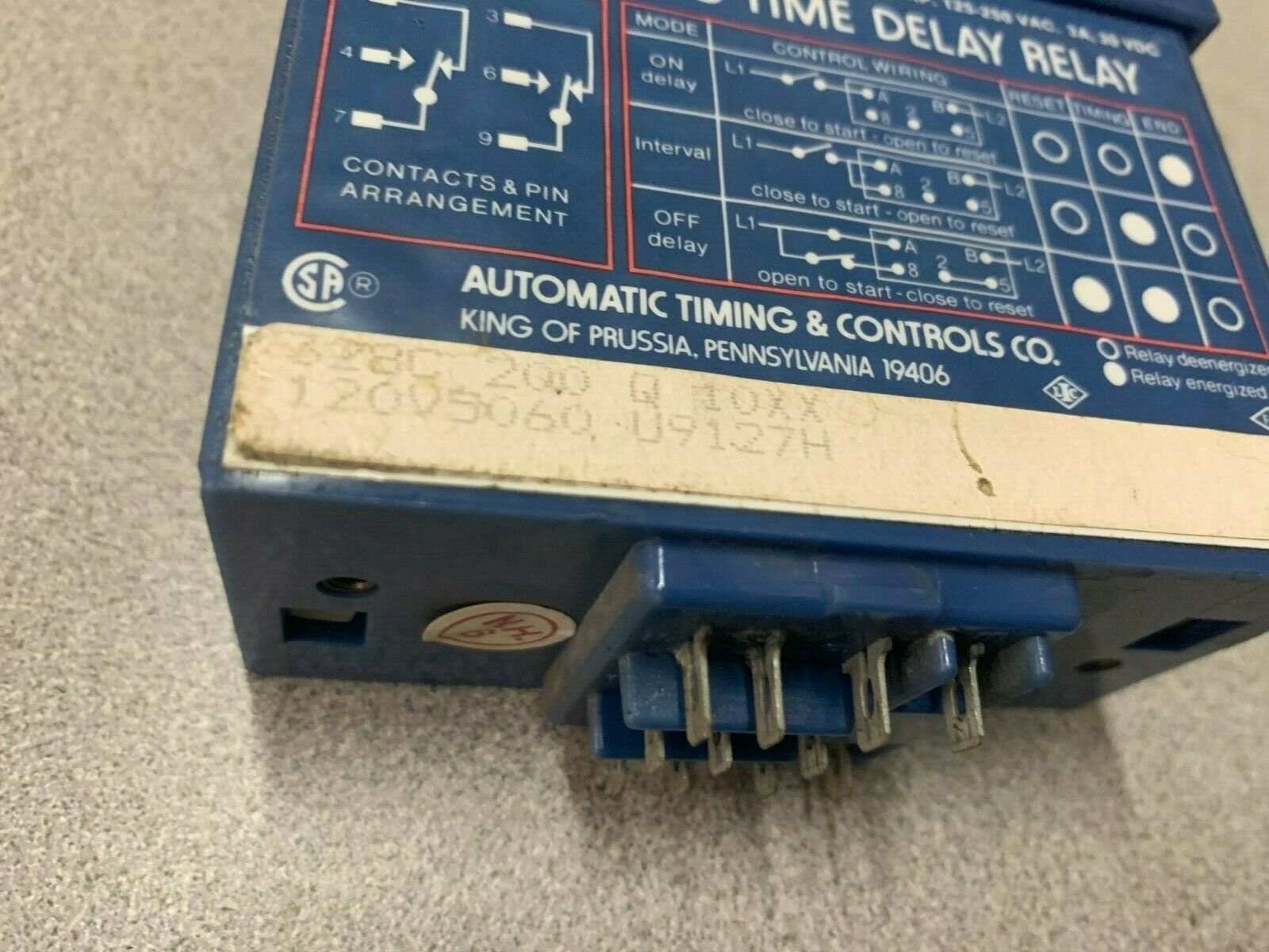 USED ATC TIME DELAY RELAY 328C200Q10XX