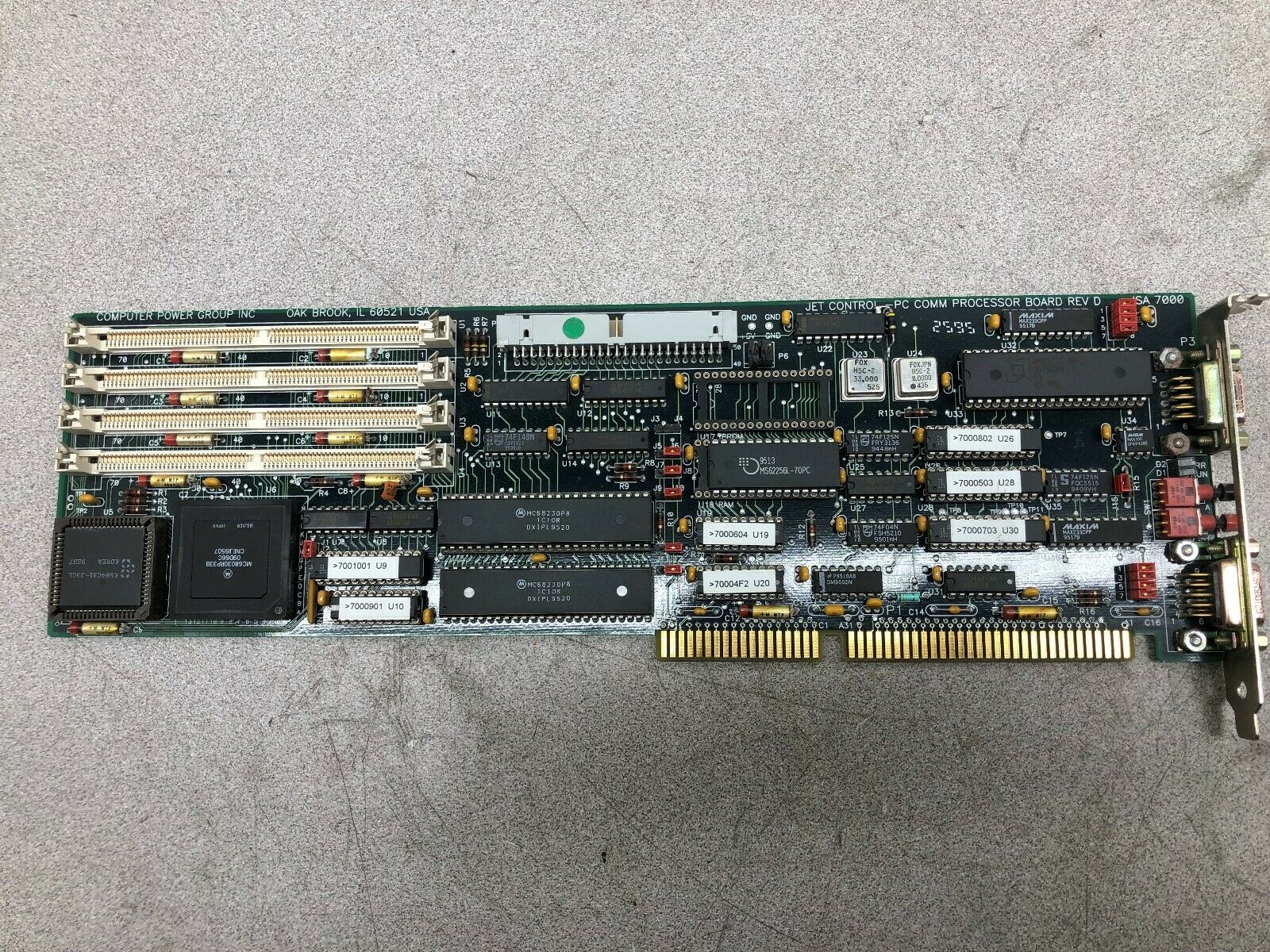 USED COMPUTER POWER JET CONTROL PC COMM PROCESSOR BOARD REV D ETCH 061093