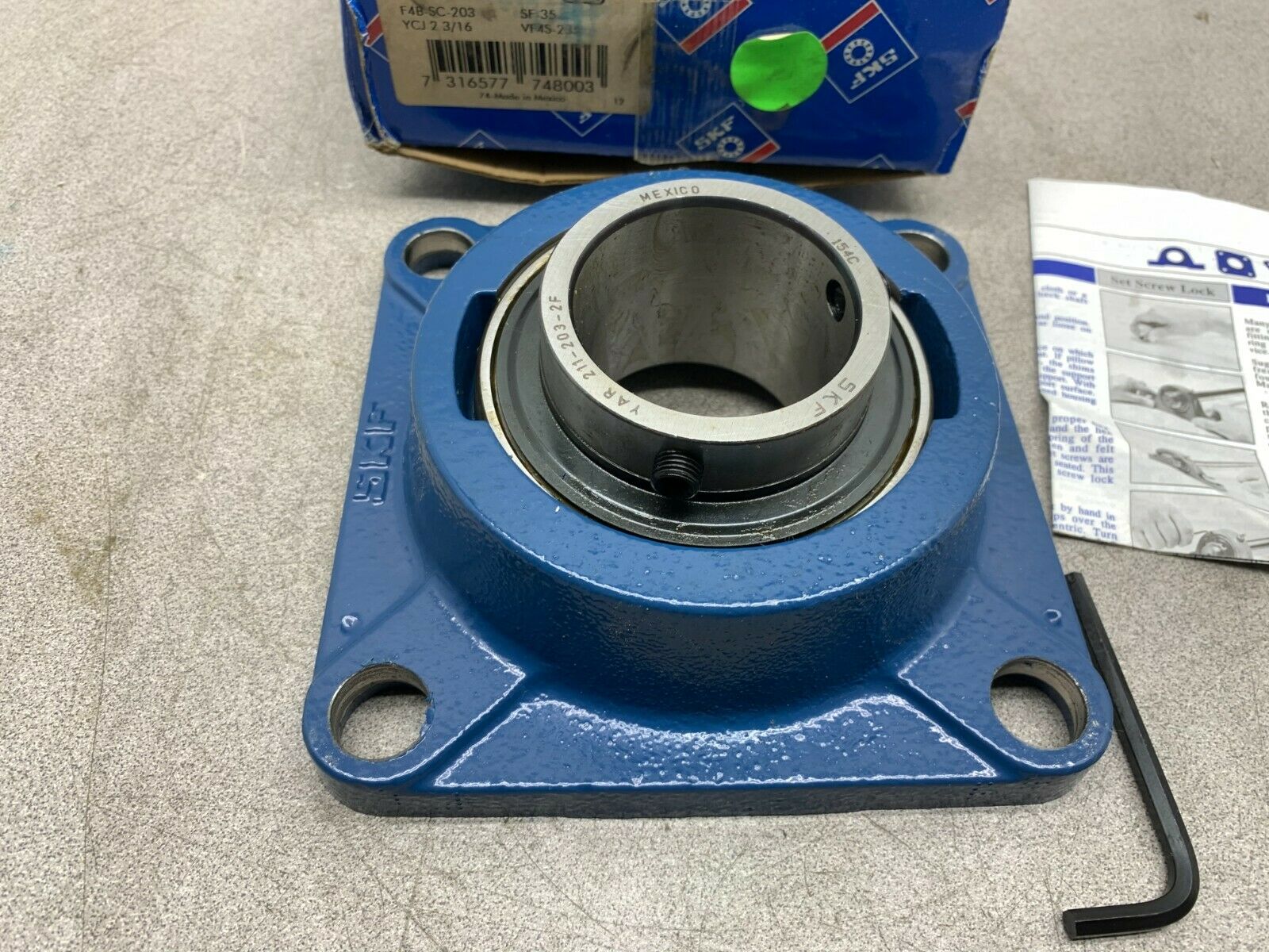 NEW IN BOX SKF 4-BOLT FLANGE BEARING 2-3/16" BORE FY 2.3/16 TF