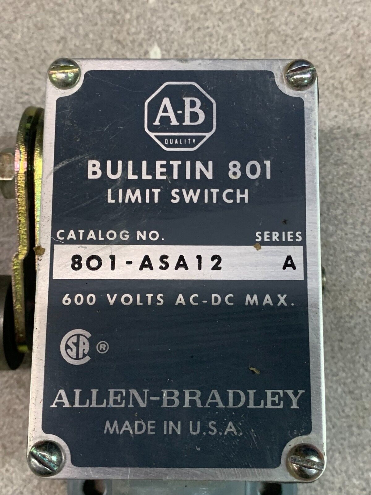 NEW IN BOX ALLEN-BRADLEY LIMIT SWITCH 801-ASA12 SERIES A