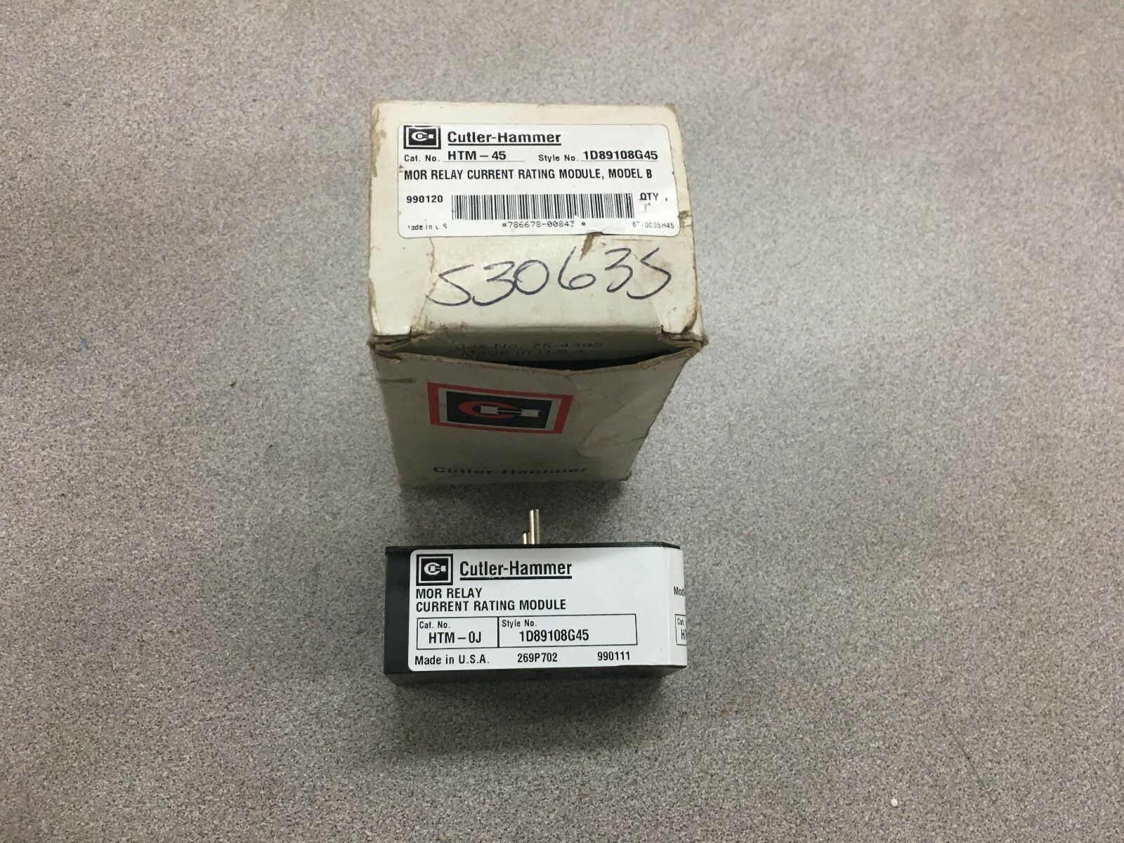 NEW IN BOX CUTLER-HAMMER CURRENT RATING MODULE HTM-0J STYLE 1D89108G45