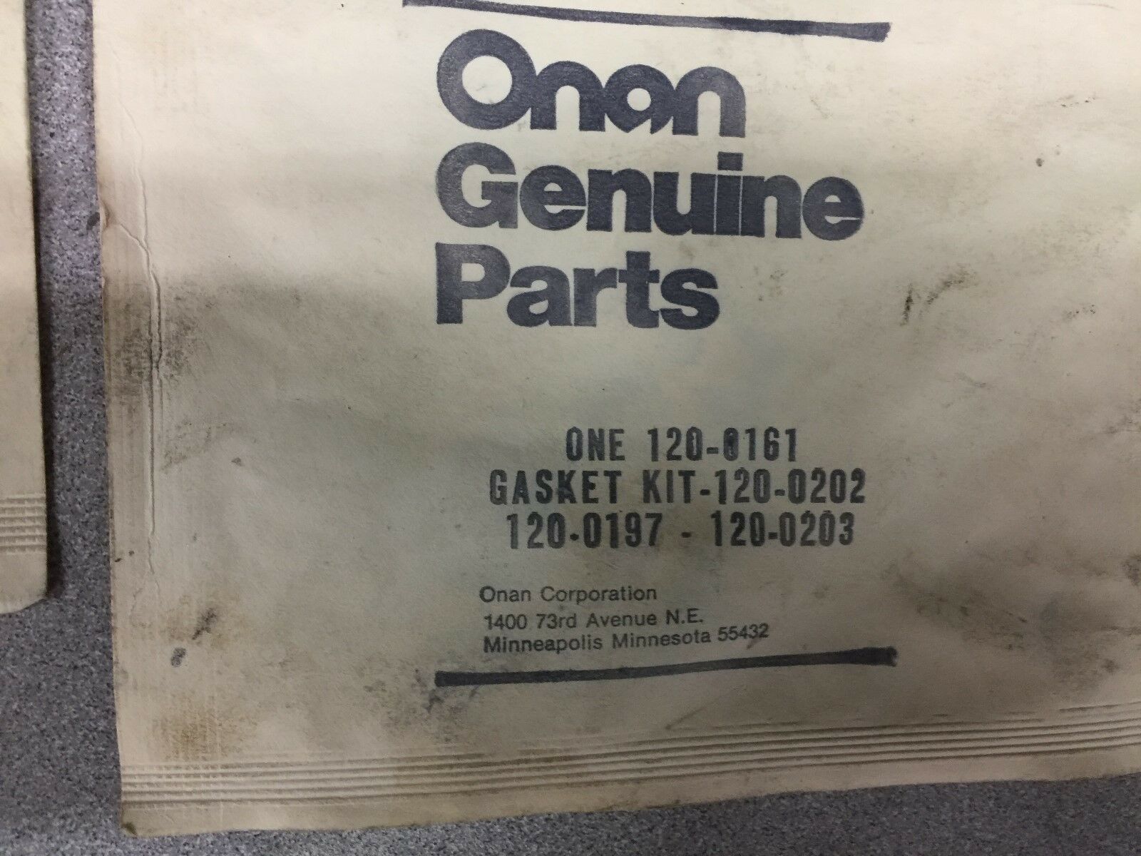 NEW IN BAG LOT OF 5 ONAN GASKET KIT 120-0161