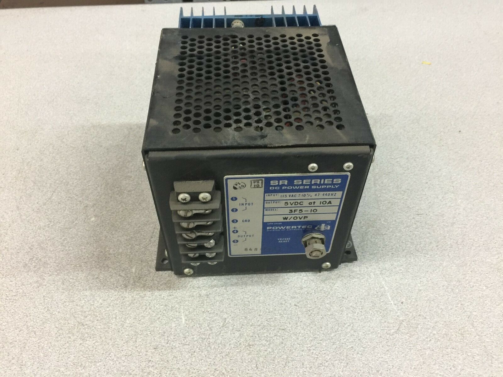 NEW NO BOX POWERTEC 10 AMP 5 VDC W/OVP POWER SUPPLY 3F5-10