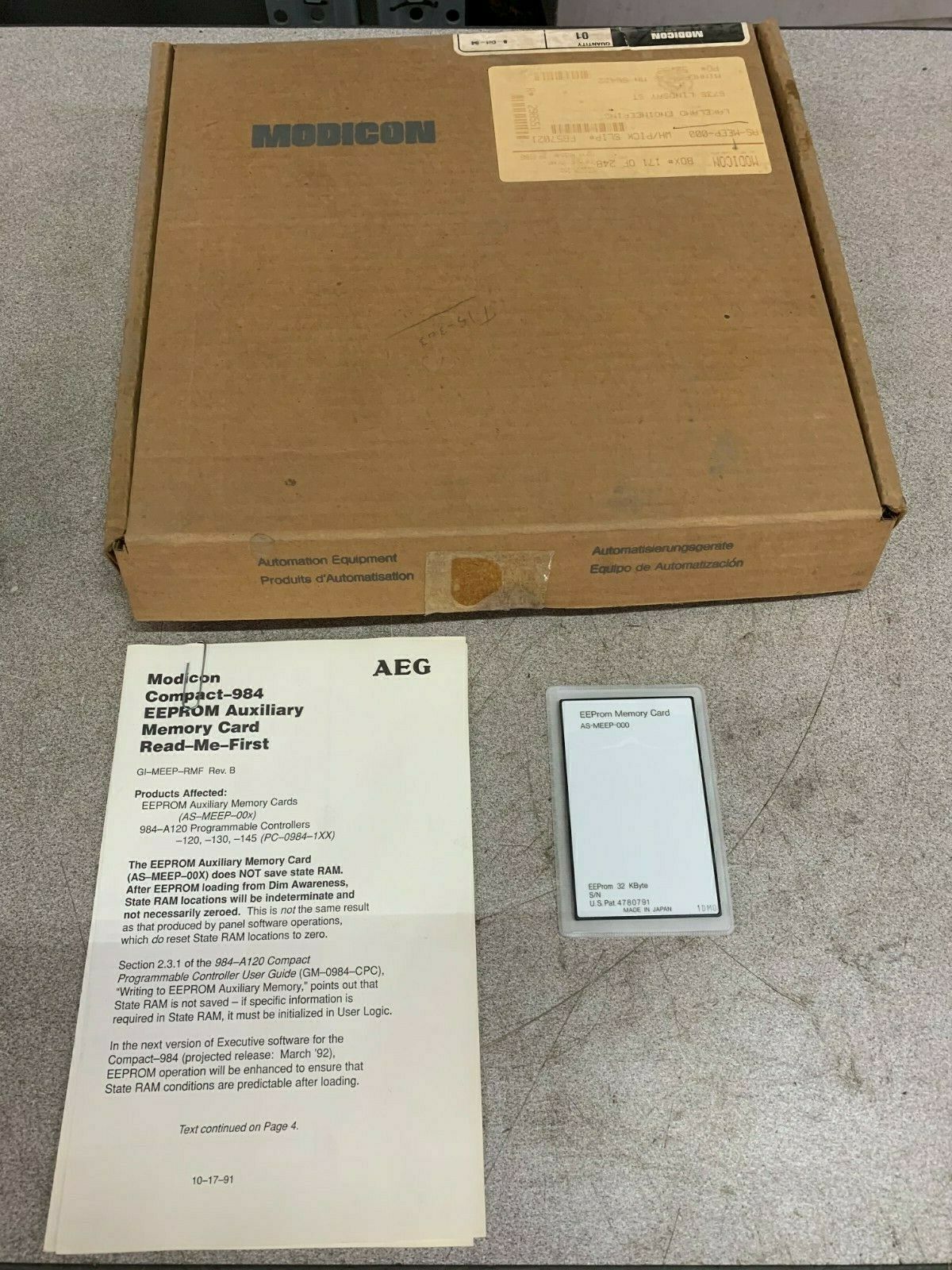 NEW IN BOX Modicon Compact Memory Module EEPROM AS-MEEP-000