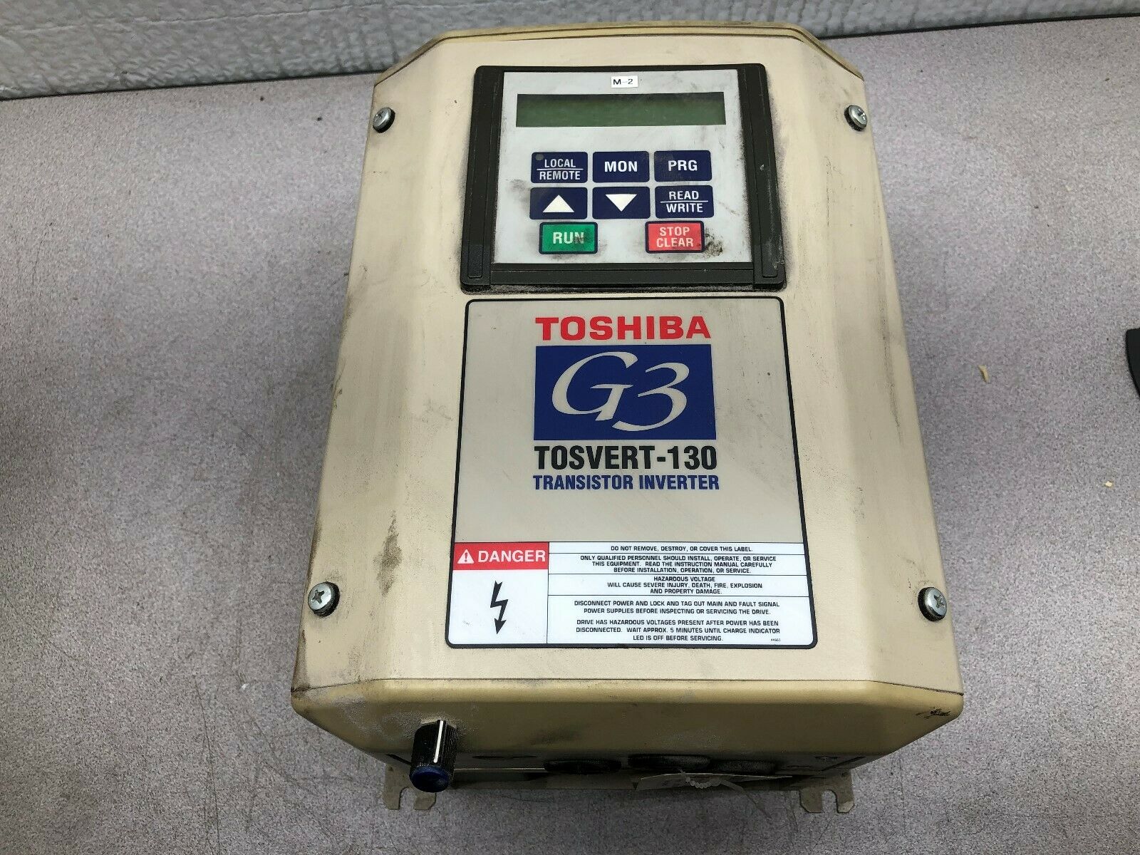 USED TOSHIBA G3 TOSVERT-130 2 HP 230 VAC INPUT 3 PH .1-80/400 HZ INVERTER DRIVE