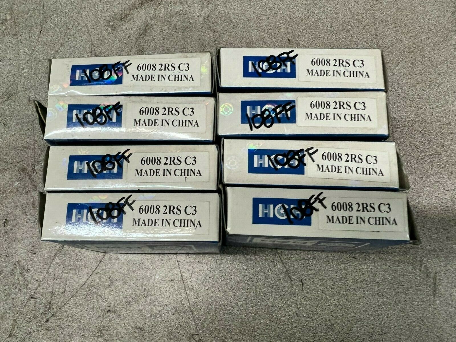 LOT OF 8 NEW IN BOX HCH BALL BEARING 6008 2RS C3