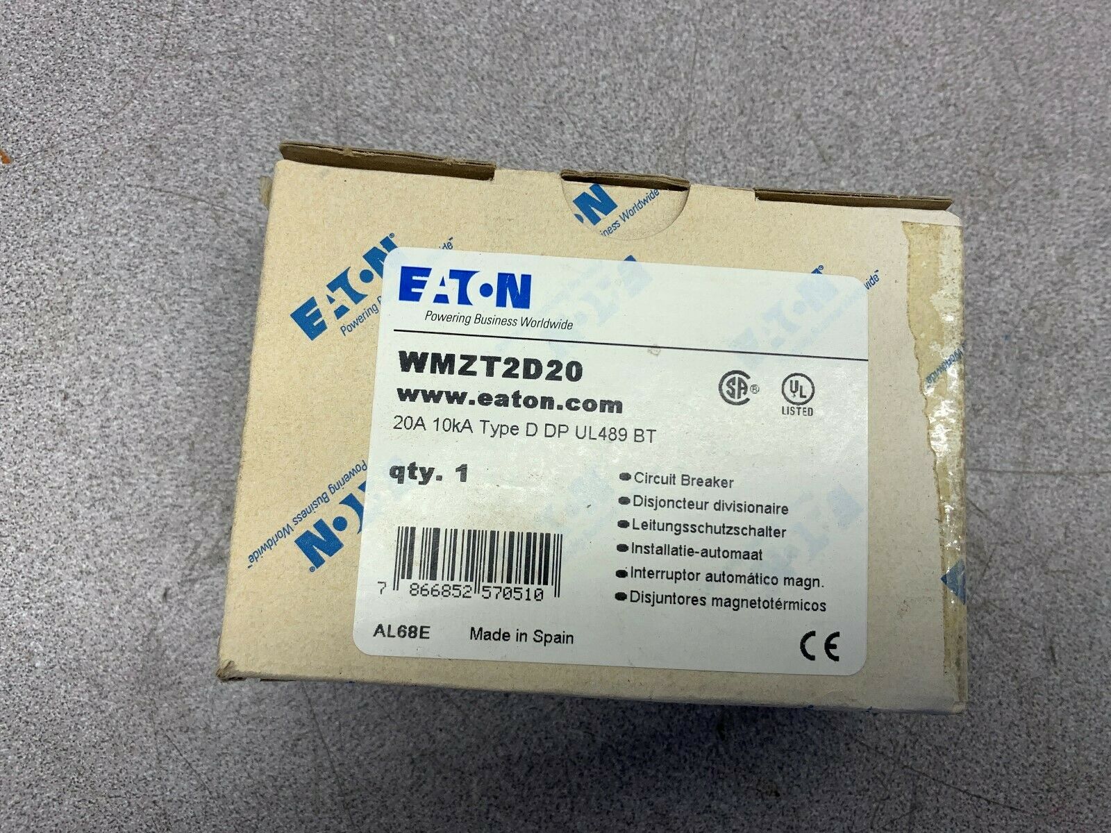 NEW IN BOX EATON BREAKER WMZT2D20