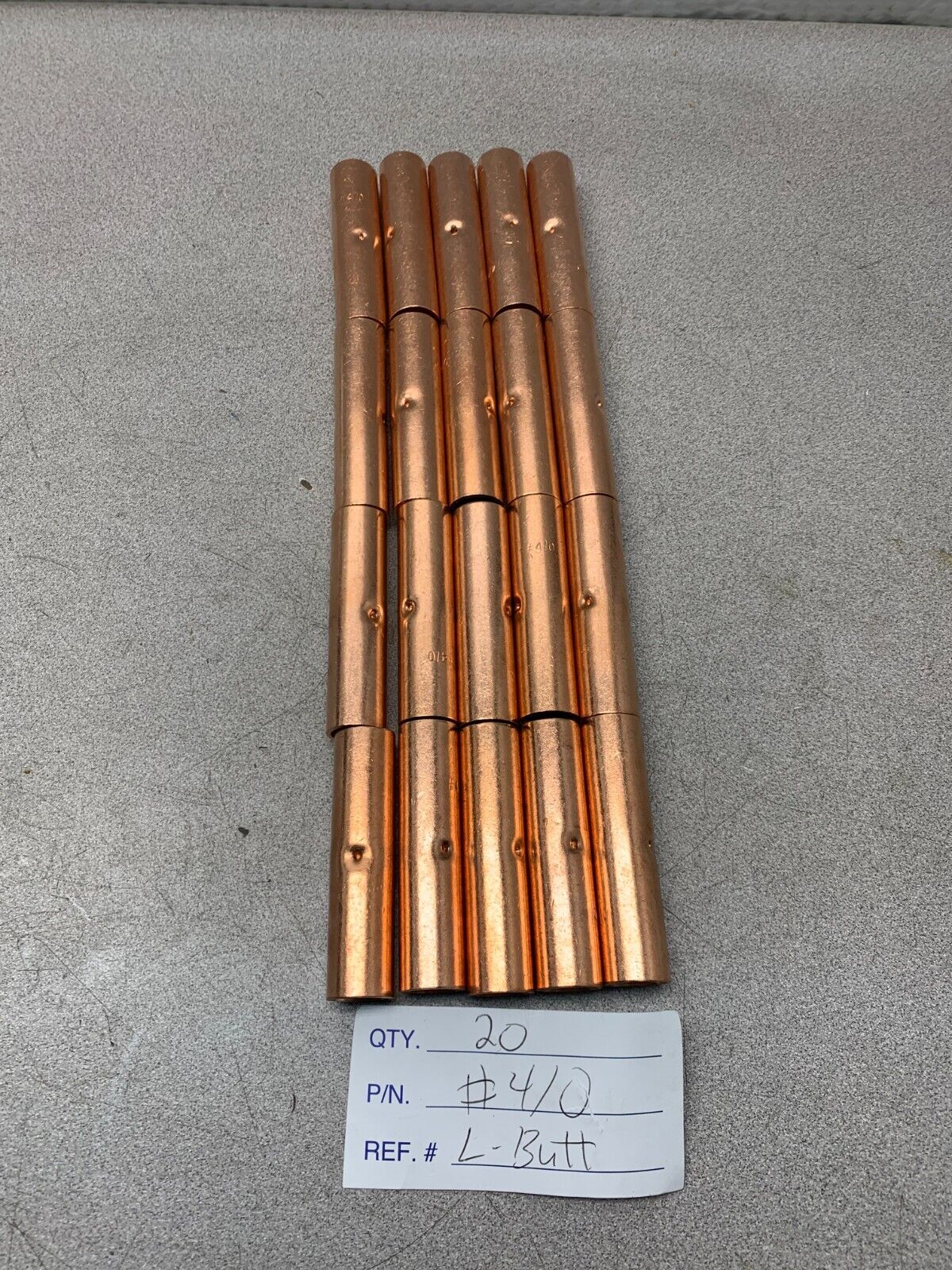 LOT OF 20 NEW COPPER #4/O L-BUTT CONNECTORS