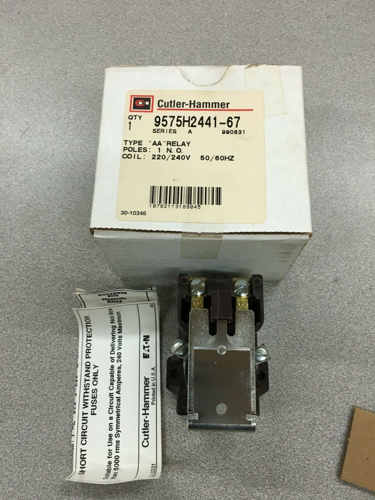 NEW IN BOX CUTLER-HAMMER OVERLOAD RELAY 9575H2441-67