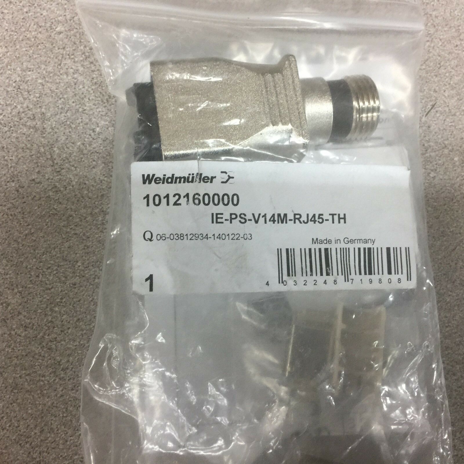 NEW IN BAG WEIDMULLER RJ45 CABLE END IE-PS-V14M-RJ45-TH