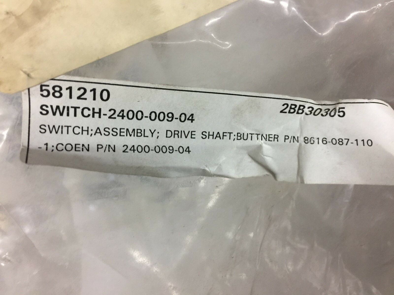 NEW NO BOX COEN DRIVE SHAFT SWITCH ASSY  2400-009-04