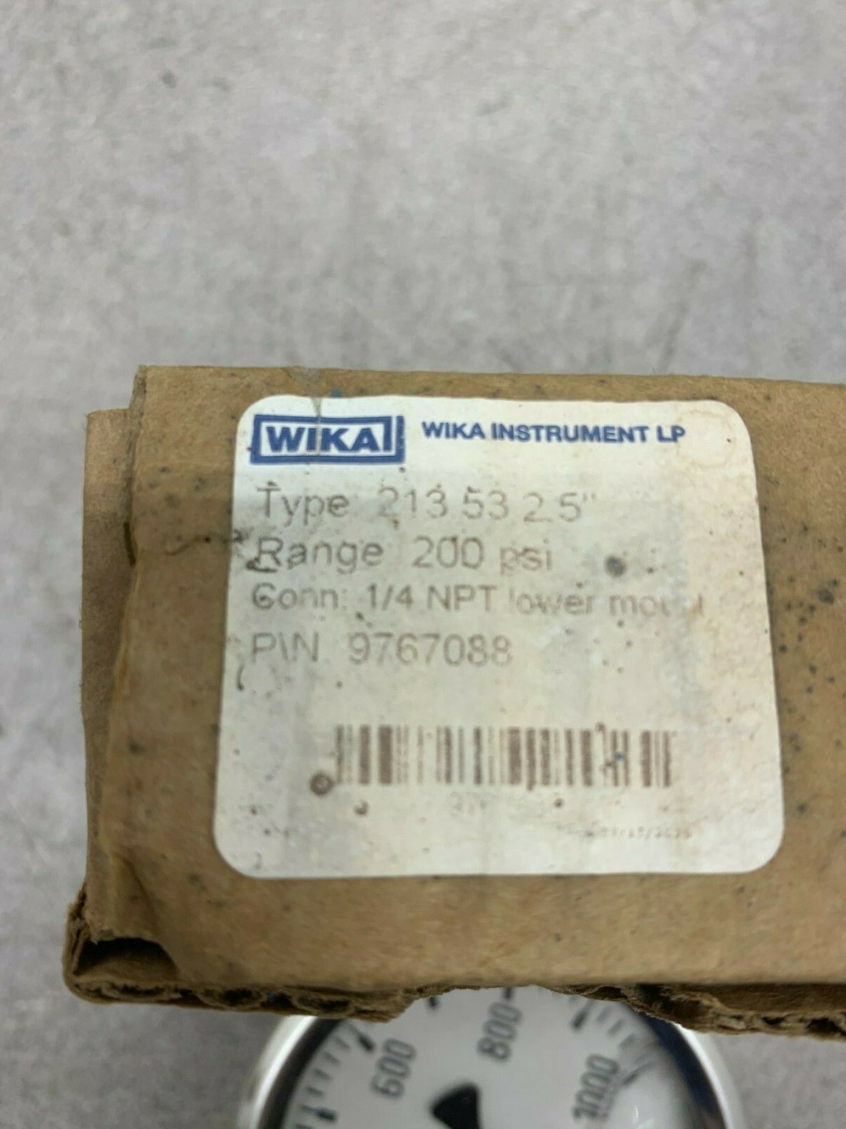 NEW IN BOX WIKA 200 PSI 1/4 NPT PRESSURE GAUGE 9767088