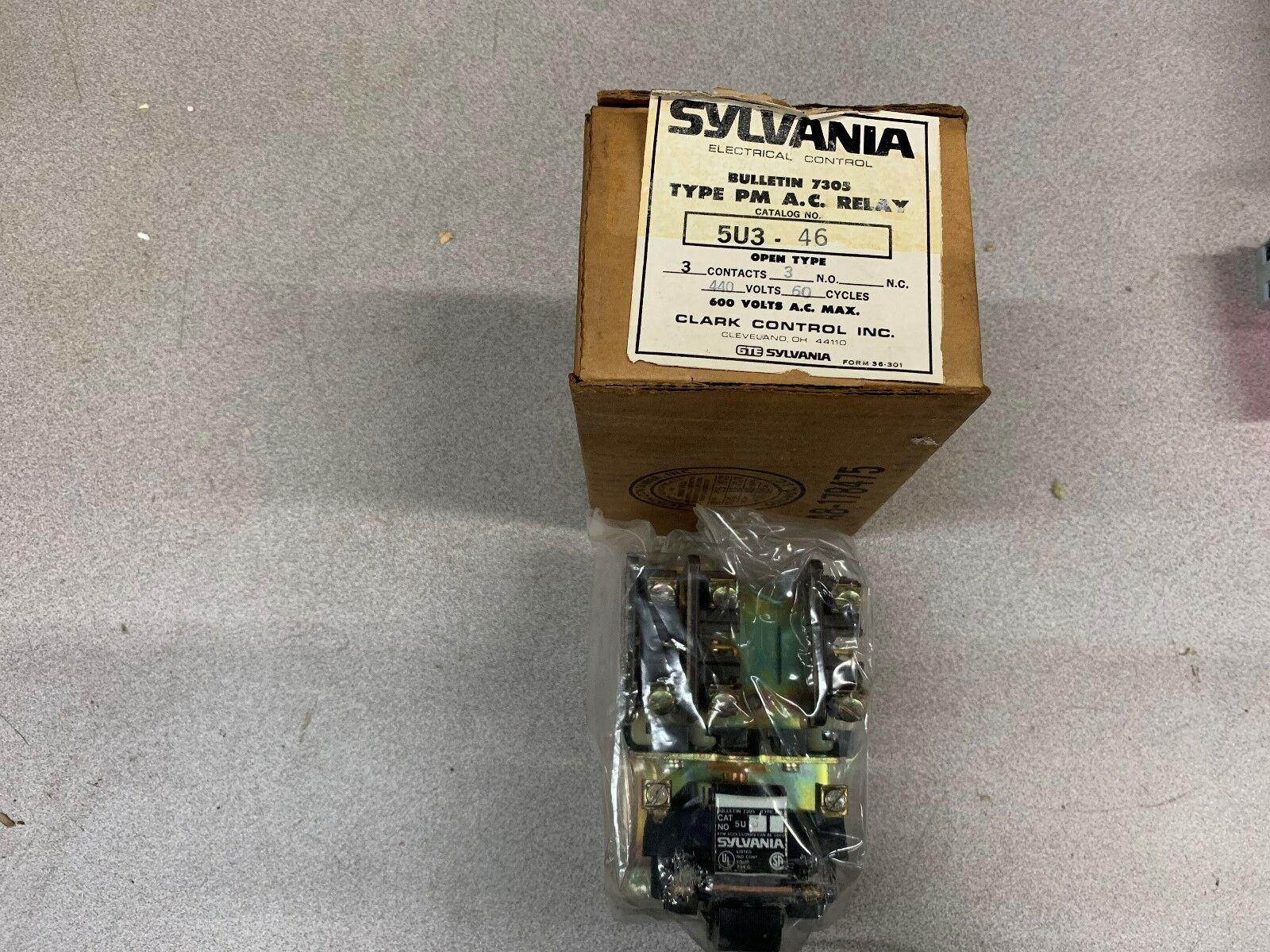 NEW IN BOX SYLVANIA RELAY 5U3.46