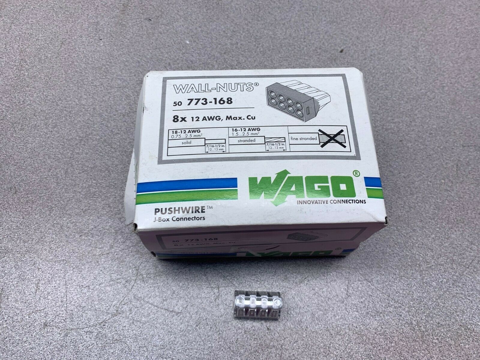 BOX OF 50 NEW IN BOX WAGO WALL NUTS 773-168