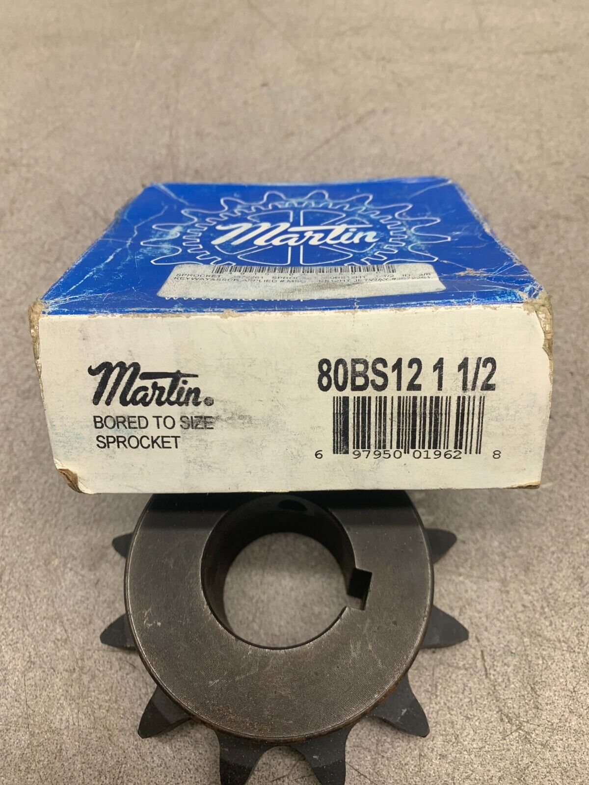 NEW IN BOX MARTIN BORED TO SIZE SPROCKET 80BS12 1-1/2