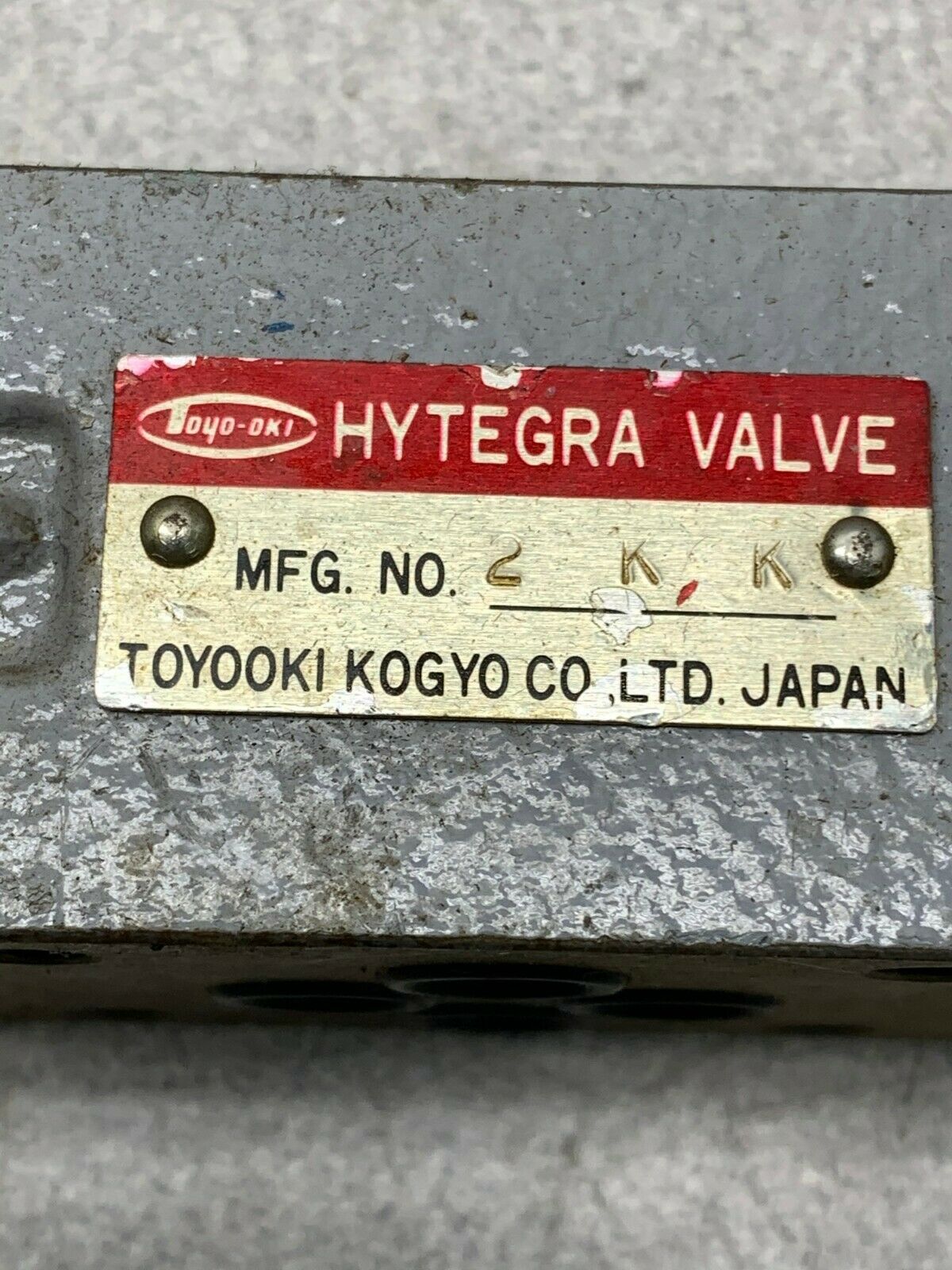 USED HYTEGRA 2KK VALVE HW3H-A-1-025B