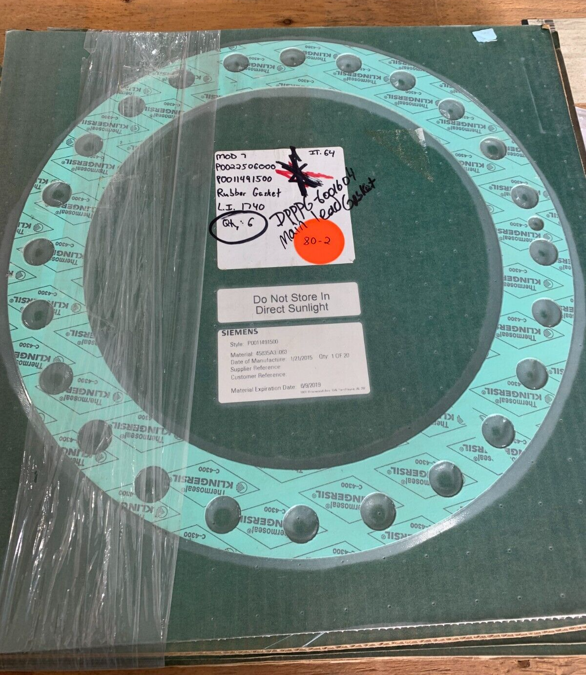 NEW SIEMENS P0011491500 GASKET MATERIAL 45835A3 .063 SEAL