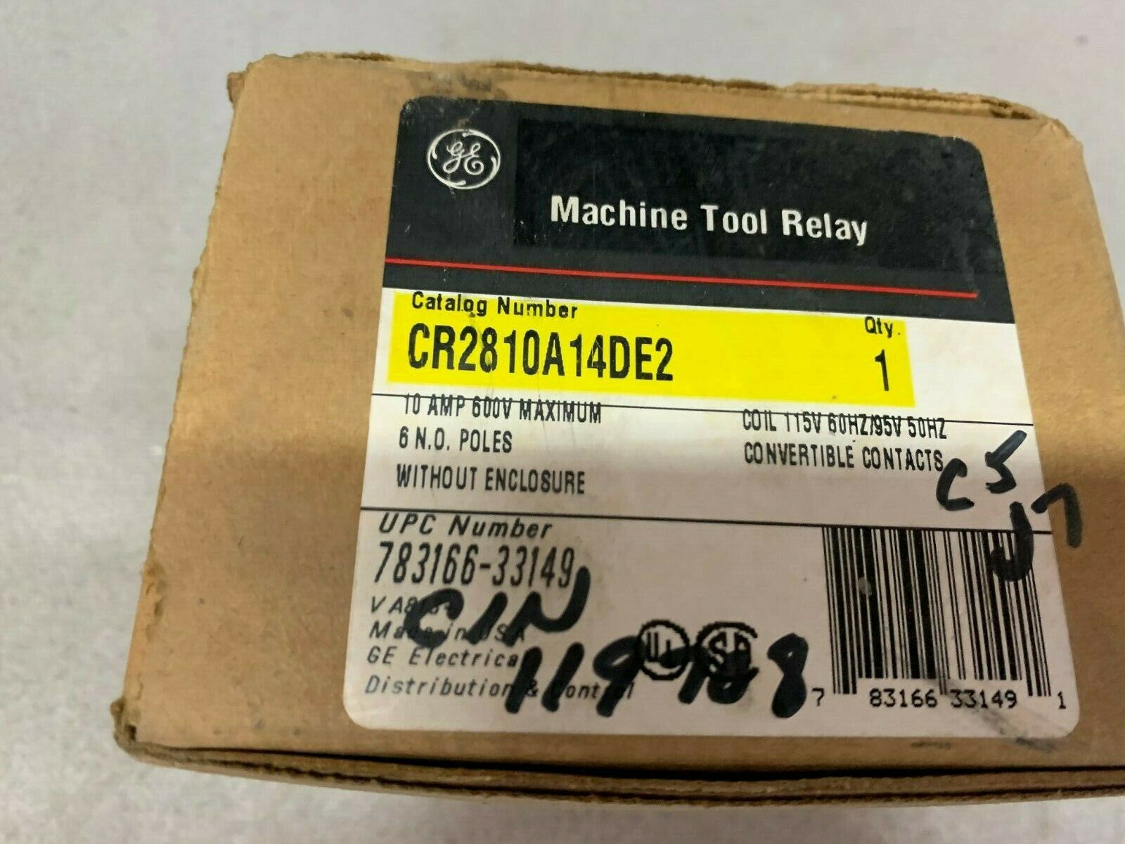 NEW IN BOX GE MACHINE TOOL RELAY CR2810A4DE2