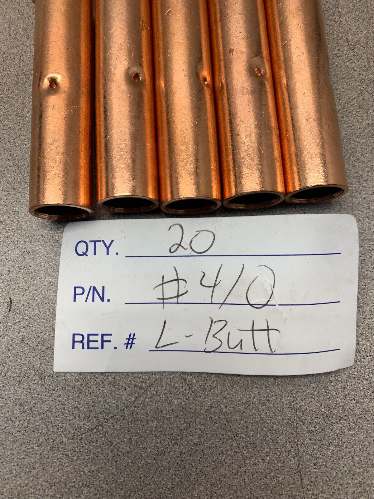 LOT OF 20 NEW COPPER #4/O L-BUTT CONNECTORS