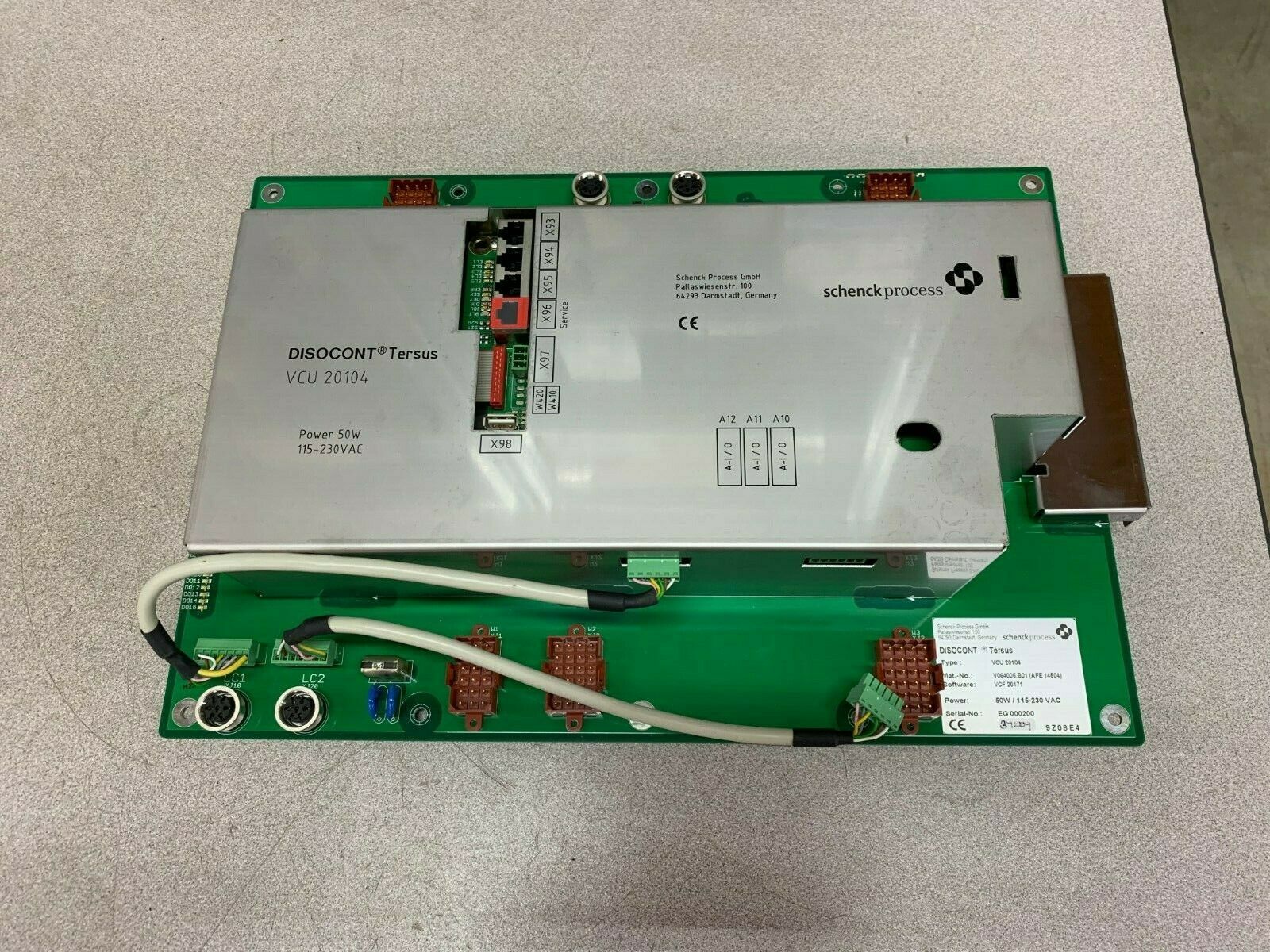 NEW NO BOX SCHENCK PROCESS DISOCONT TERSUS VCU 20104 CONTROL UNIT V064005.B01