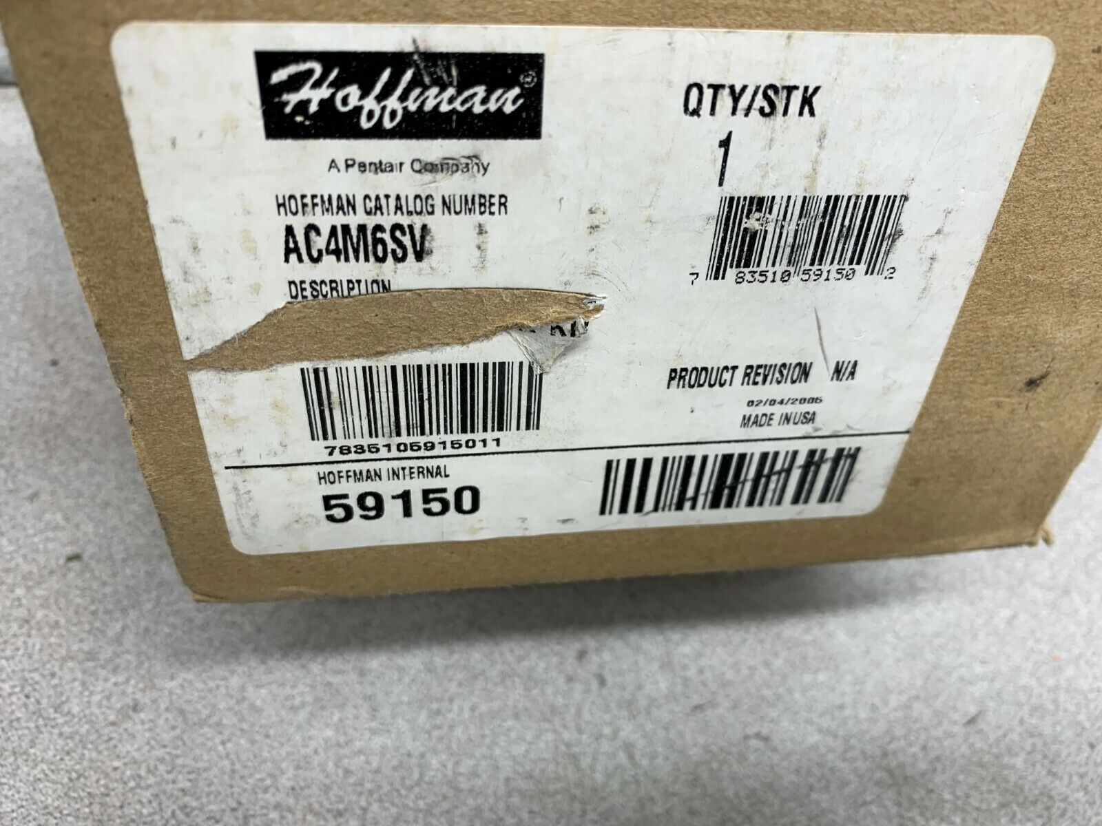 NEW IN BOX HOFFMAN  SWIVEL CASTER KIT AC4M6SV