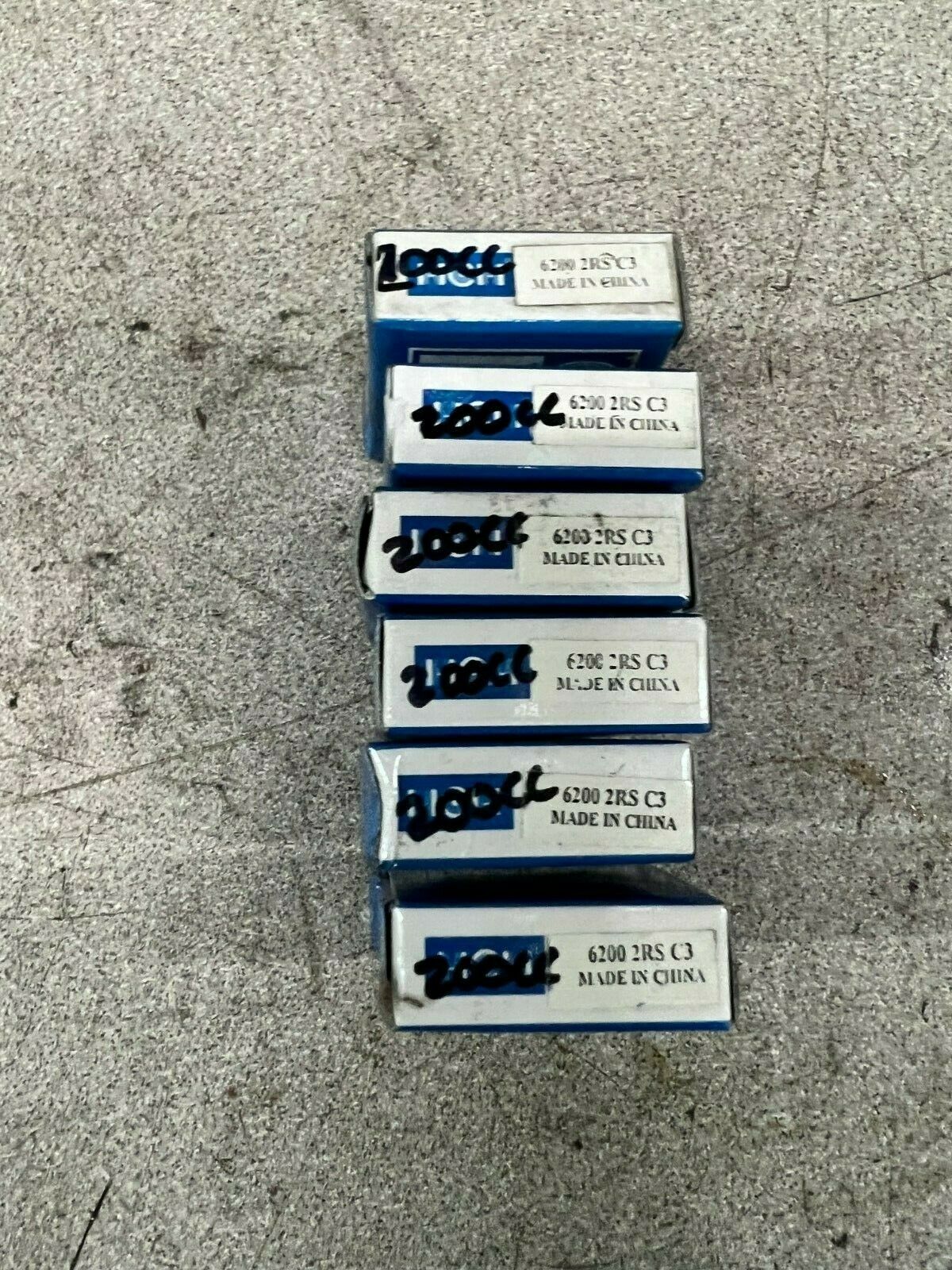 LOT OF 6 NEW IN BOX HCH 6200-2RS BALL BEARING 6200 2RS C3