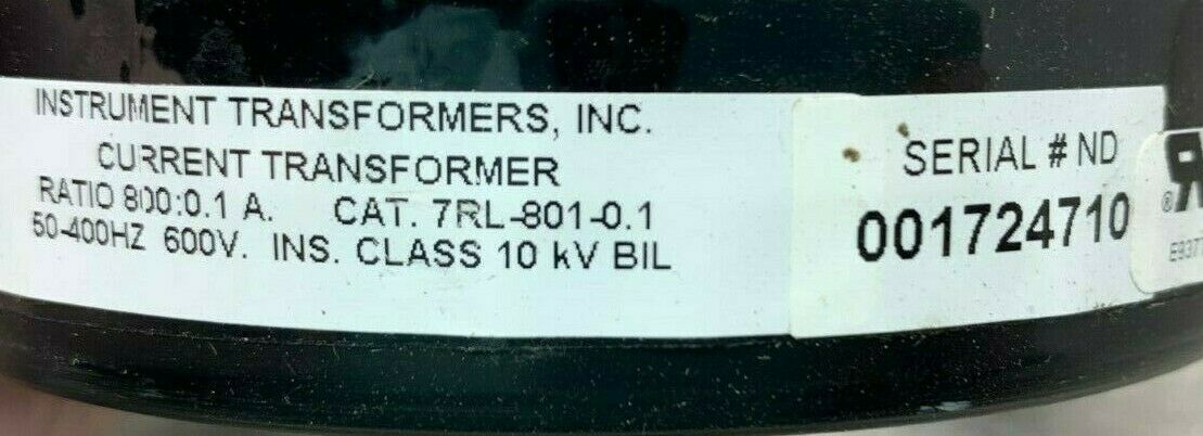 USED INSTRUMENT TRANSFORMERS CURRENT TRANSFORMER 7RL-801-0.1