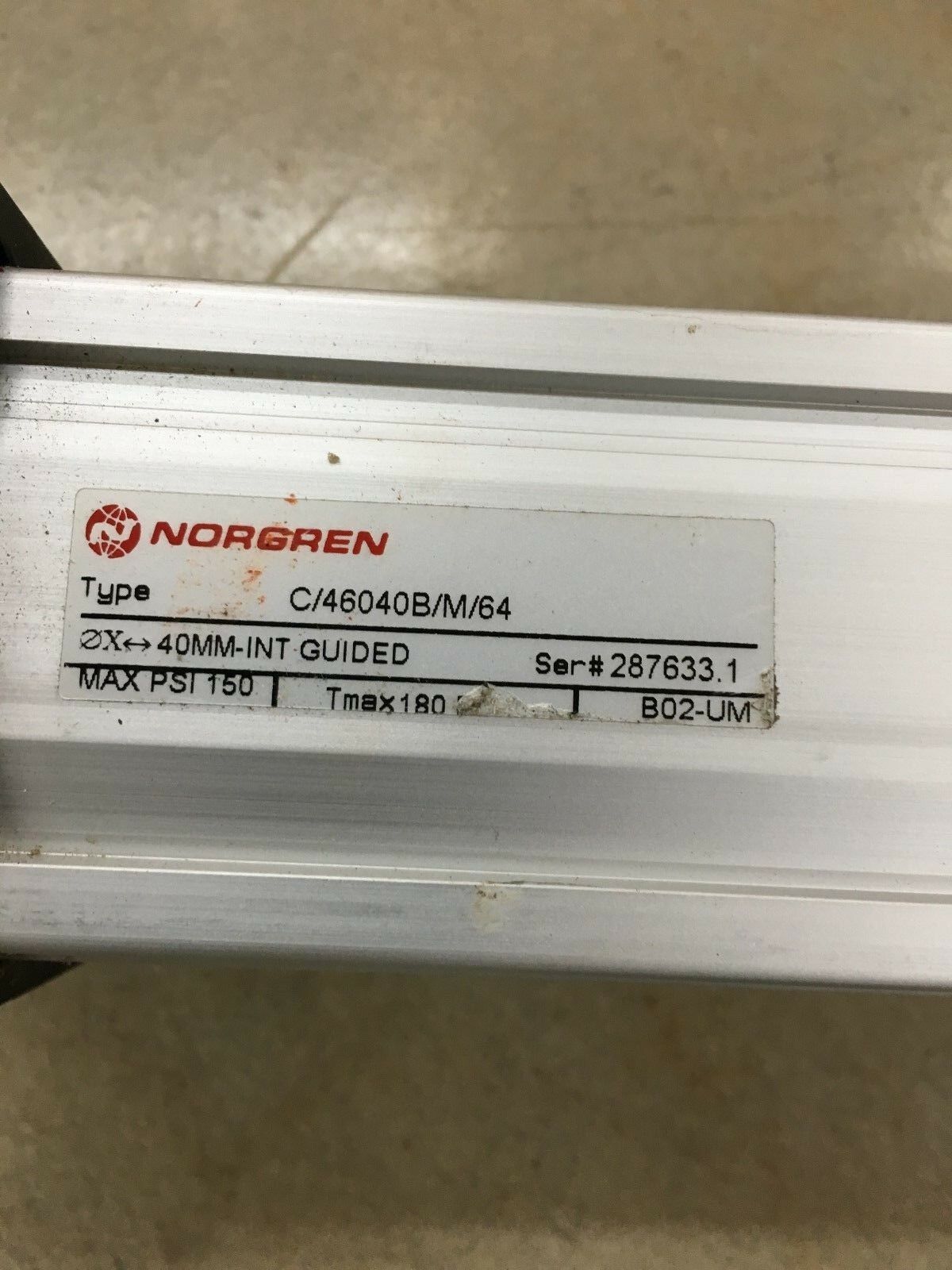 NEW NORGREN LINTRA 40MM-INT GUIDED RODLESS CYLINDER C/46040B/M/64