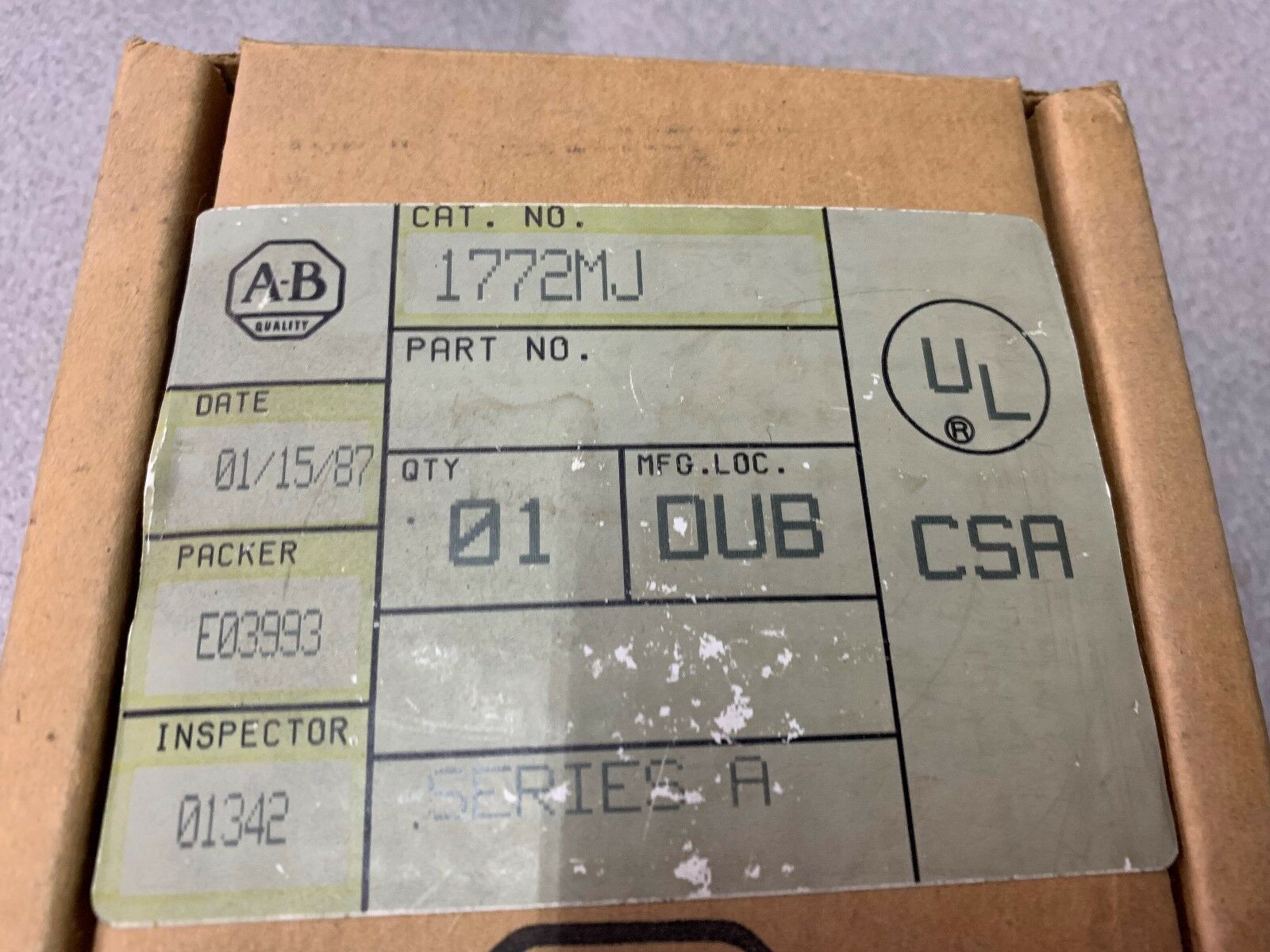 NEW IN BOX ALLEN BRADLEY MODULE 1772MJ SERIES A