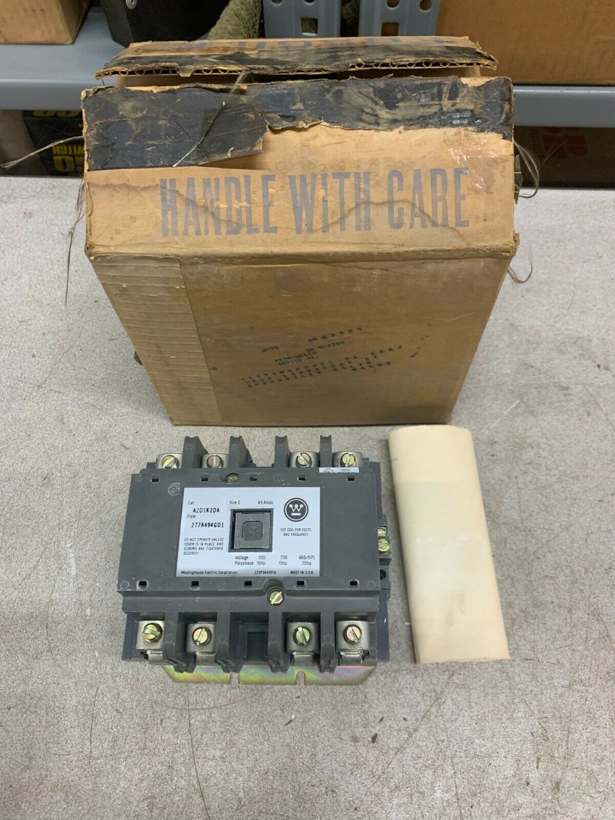 NEW IN BOX WESTINGHOUSE 110/120V. COIL SIZE 2 STARTER A201K2DA STYLE 277A494G01