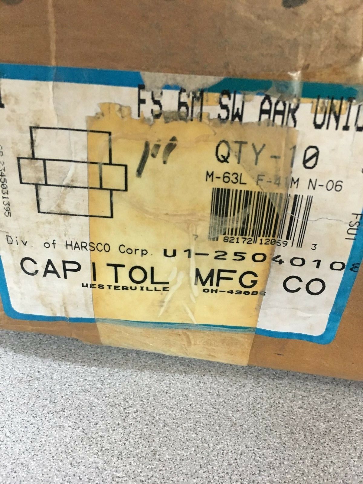 NEW BOX OF 10 CAPITOL MFG. HARSCO UNIONS FS 6M SW AAR