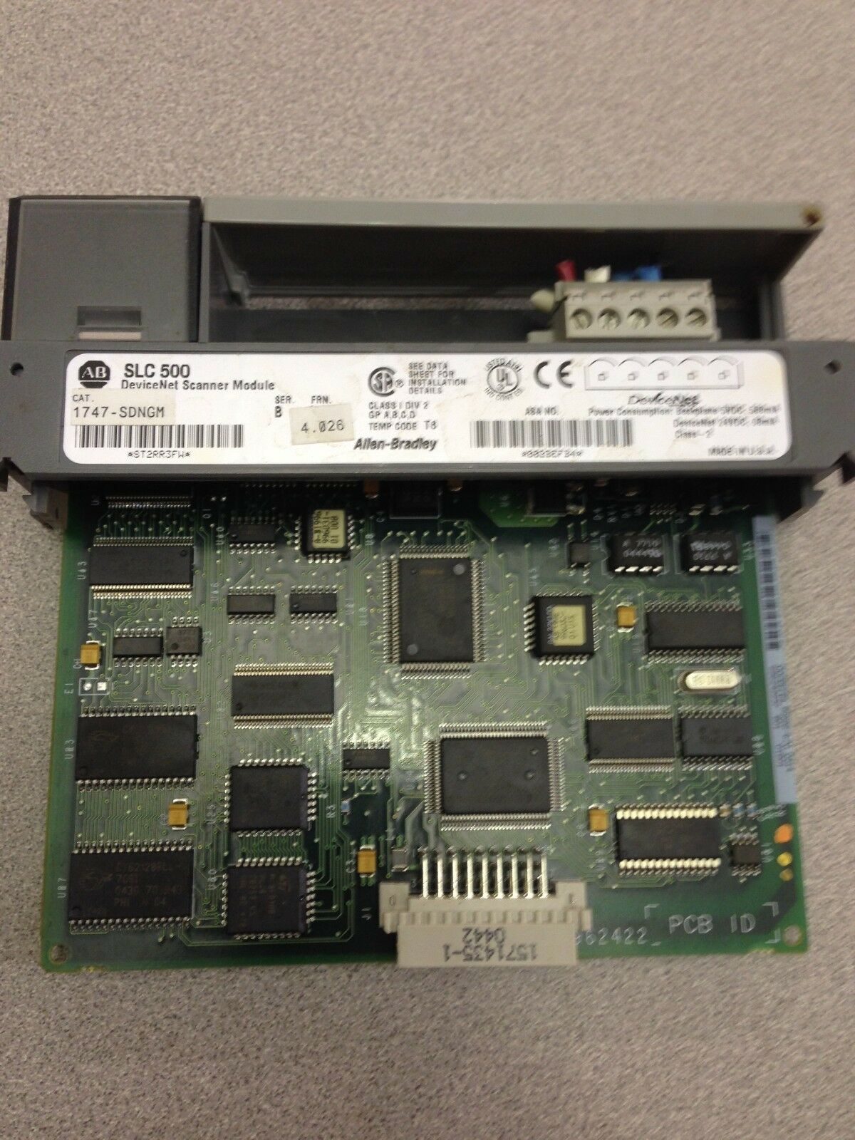 USED ALLEN-BRADLEY SLC 500 DEVICENET SCANNER MODULE 1747-SDNGM  SER B FRN 4.026