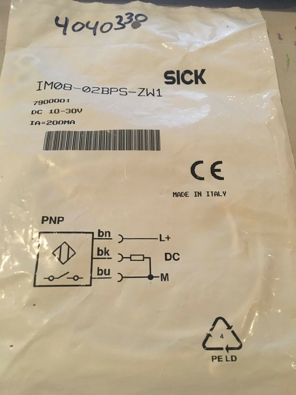 NEW IN BAG SICK SENSOR IM08-02BPS-ZW1