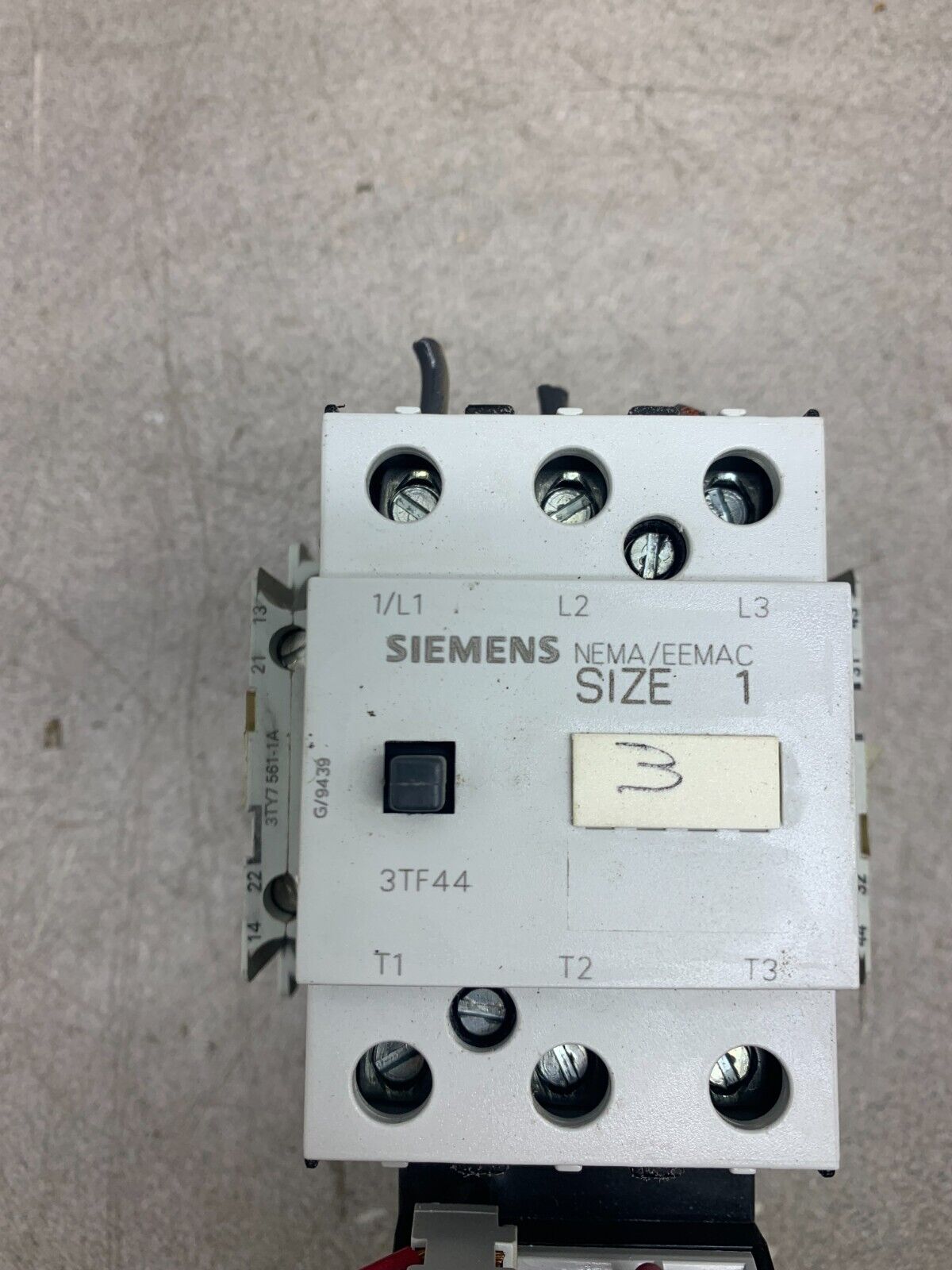 SIEMENS 3TF44 SIZE 1 STARTER 110/120V. COIL WITH 3UA55 00-1K RELAY 3TF4422-0A1