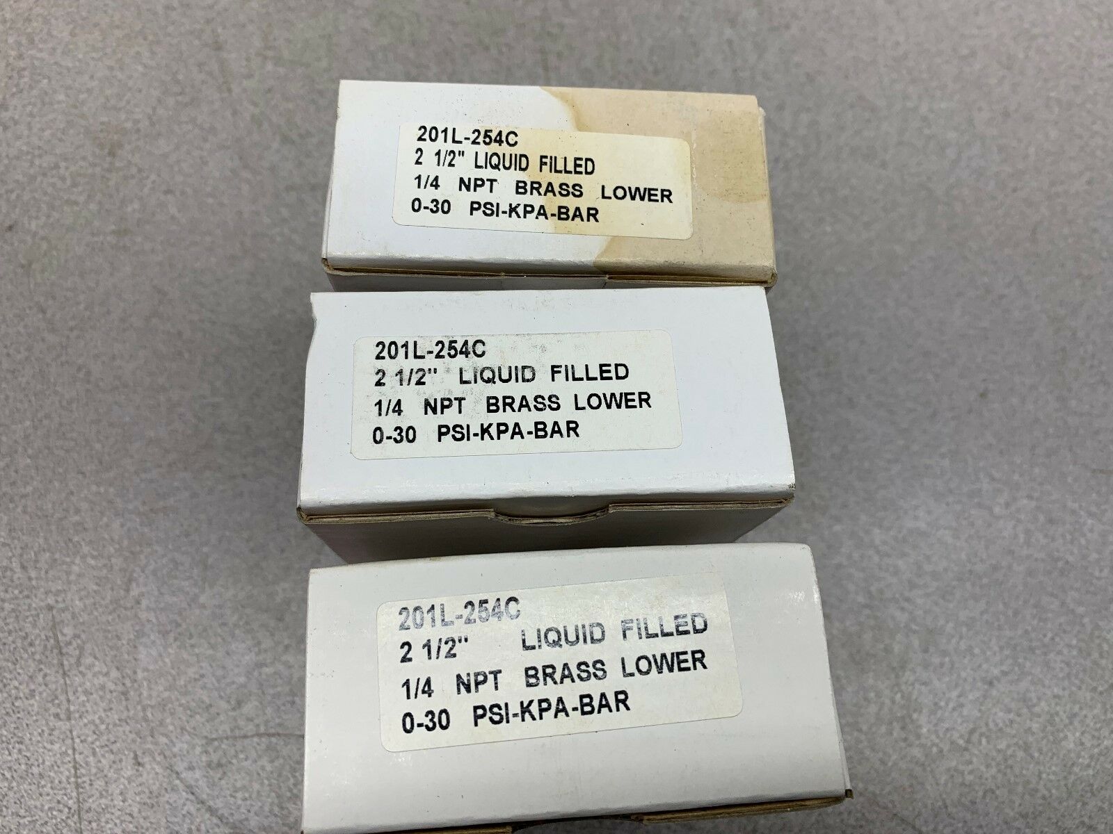 LOT OF 3 NEW IN BOX PRO 0-30 PSI LIQUID FILLED GAUGE 201L-254C