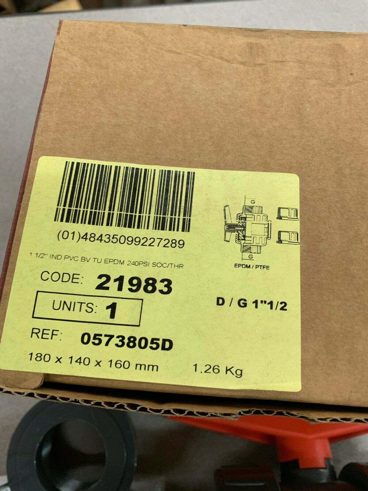 NEW IN BOX CEPEX 21983 PVC-U 1-1/2" BALL VALVE 0573805D