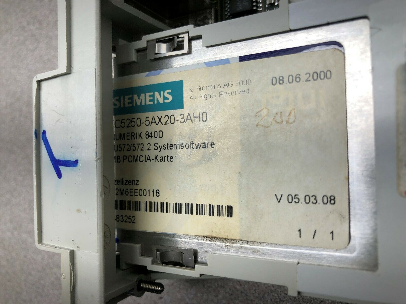 USED SIEMENS SINUMERIK  PROCESSOR MODULE WITH MEMORY CARD 6FC5357-0BB21-0AE0 / 6