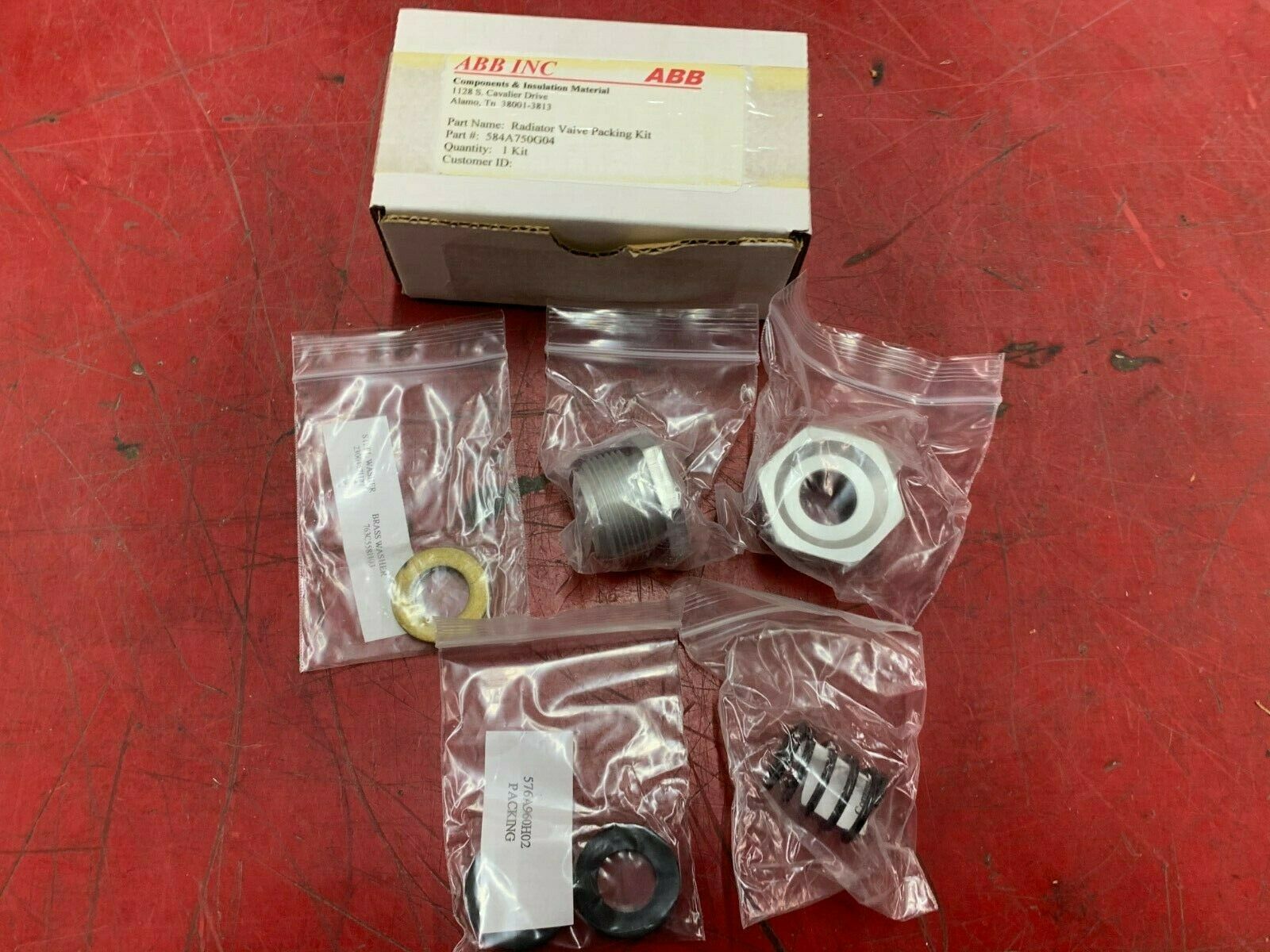 NEW IN BOX ABB RADIATOR VALVE PACKING KIT 584 A750 G04