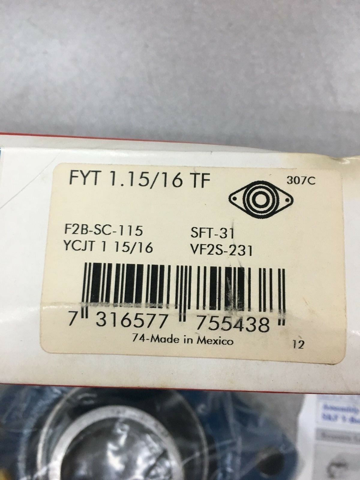 NEW IN BOX SKF FYT 1.15/16 TF 2-BOLT FLANGE BEARING FYT 1-15/16 TF