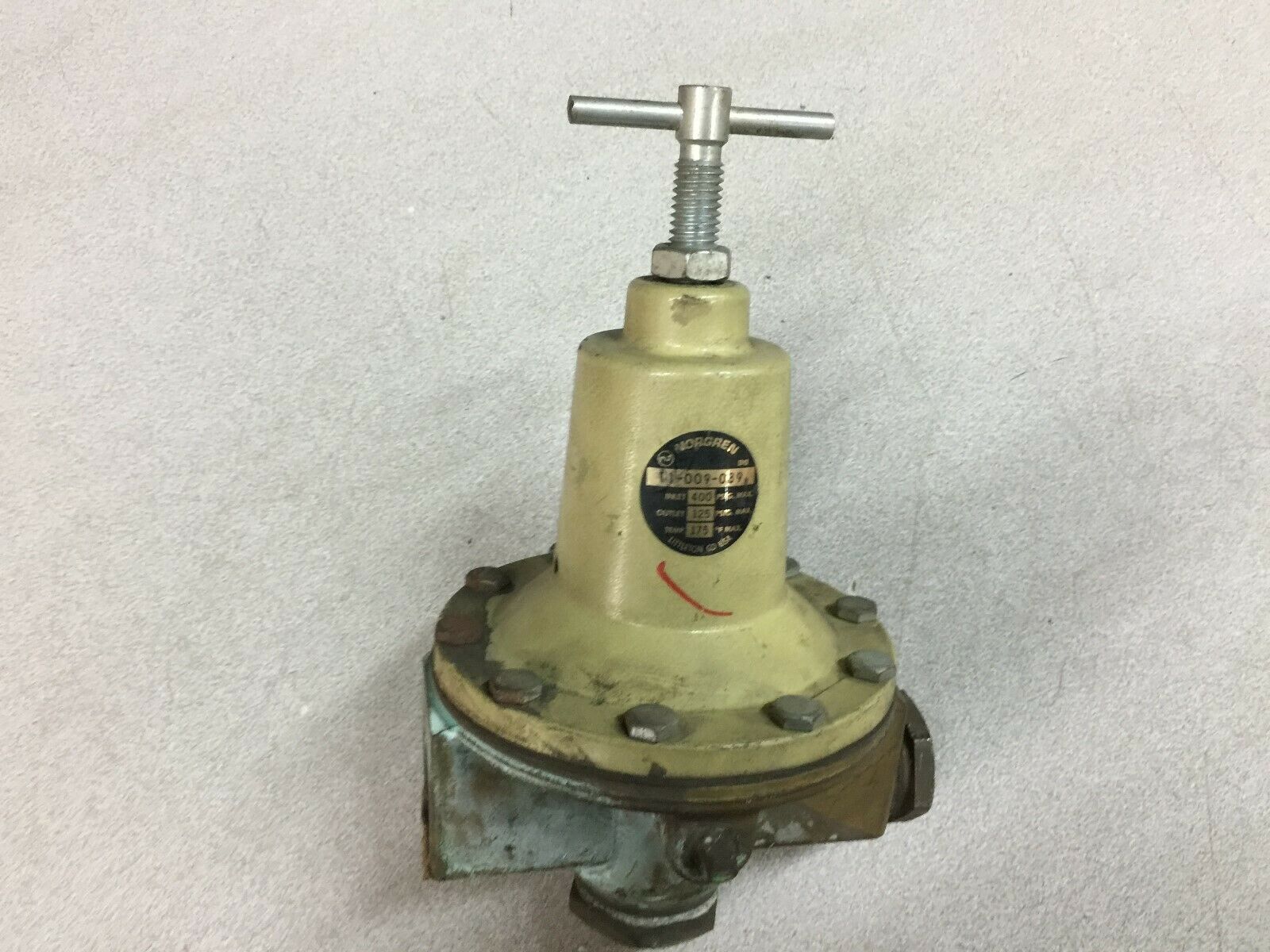 USED NORGREN 400 PSI INLET 125 PSI OUTLET REGULATOR 11-009-089