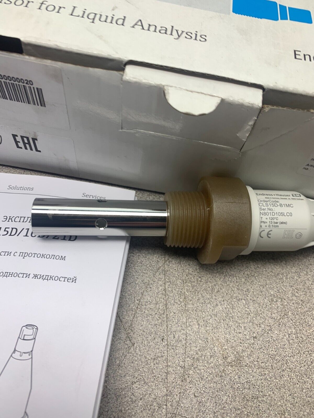 NEW IN BOX ENDRESS + HAUSER CONDUMAX SENSOR FOR LIQUID ANALYSIS CLS15D-B1MC