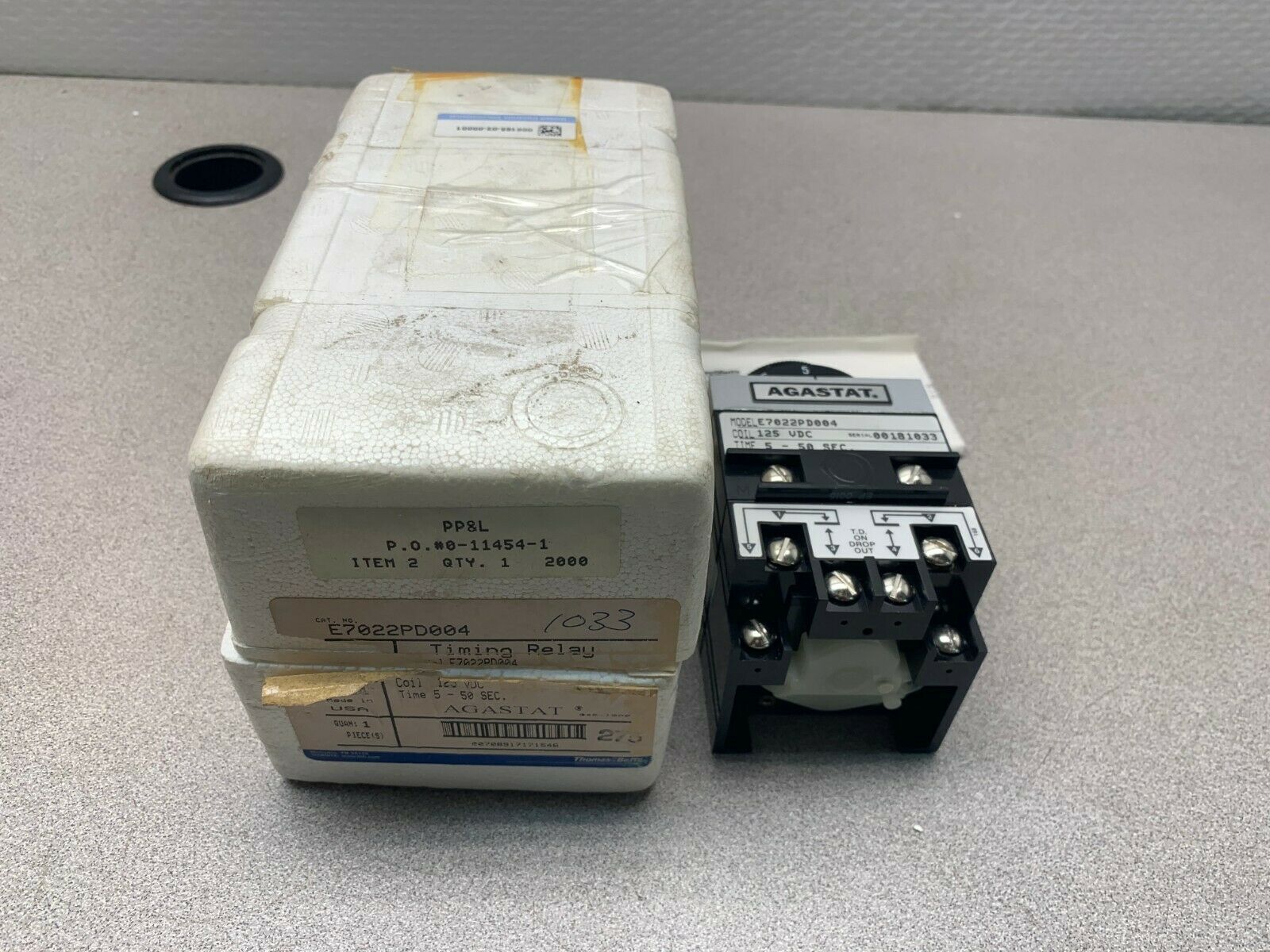 NEW IN BOX AGASTAT 125VDC TIMER 5-50 SEC. TIMING RELAY E7022PD004